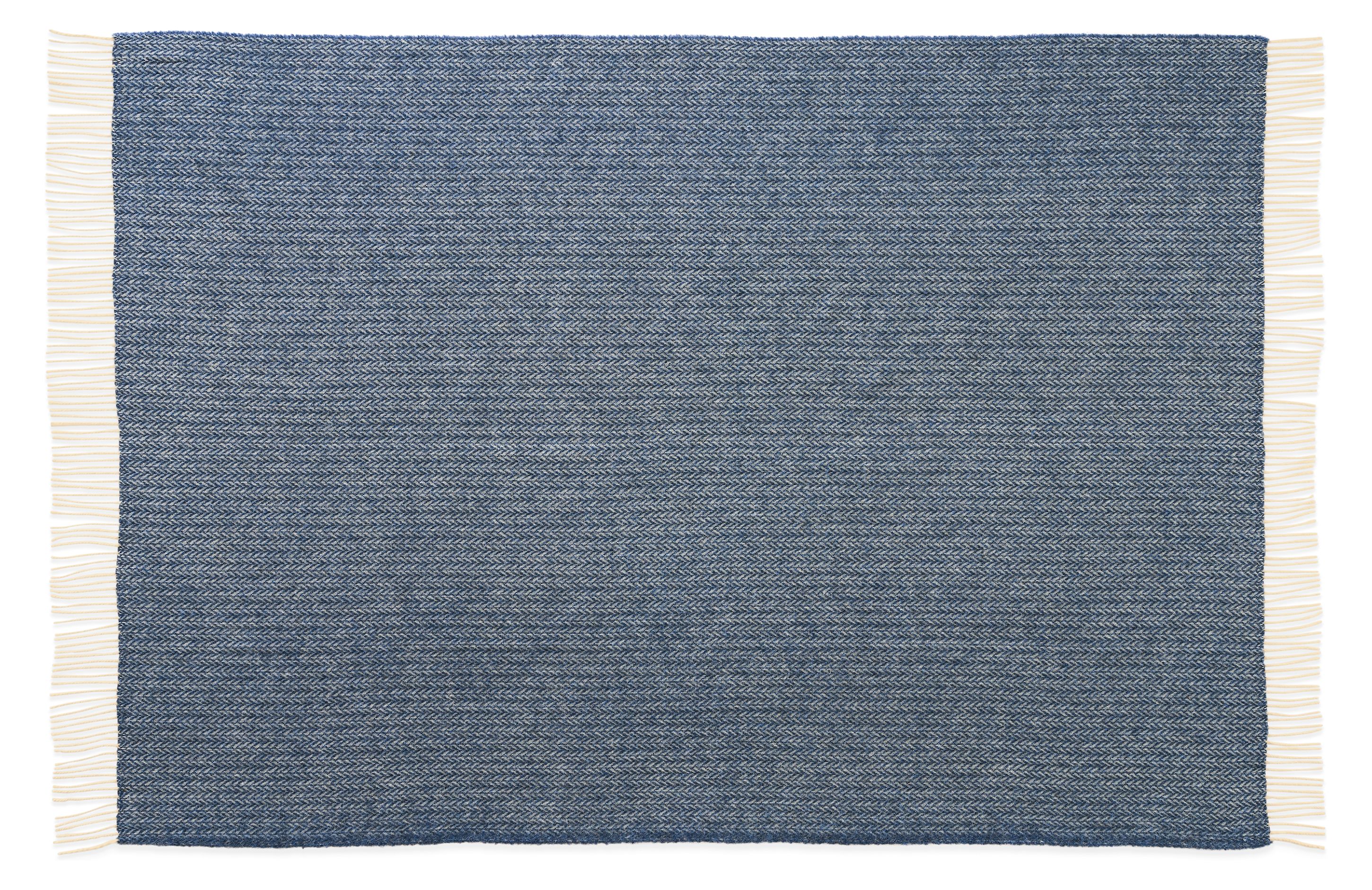 Open view of Coventry Throw Blanket in Indigo.