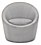 Front view of Crest Swivel Chair in Sunbrella Canvas Cement.