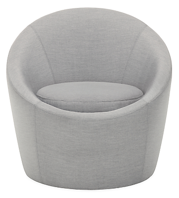 Front view of Crest Swivel Chair in Sunbrella Canvas Cement.