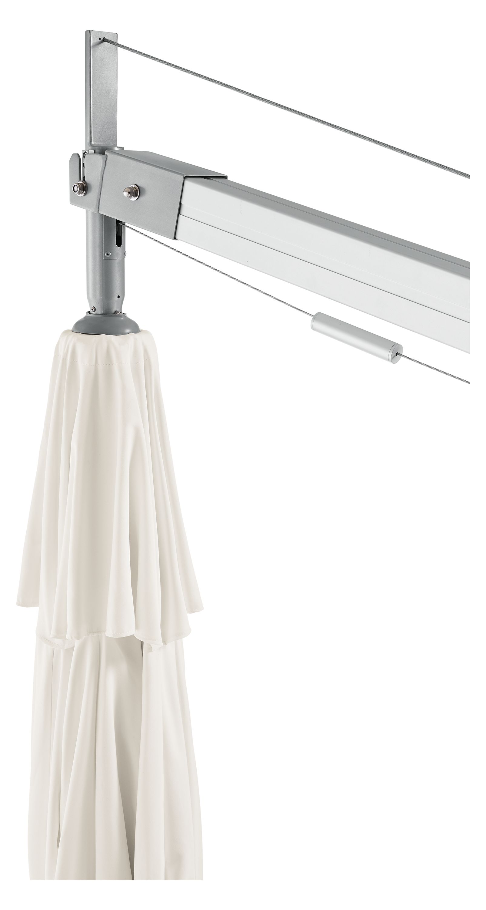 Detail of Cumulo 12' Patio Umbrella with Aluminum Pole.
