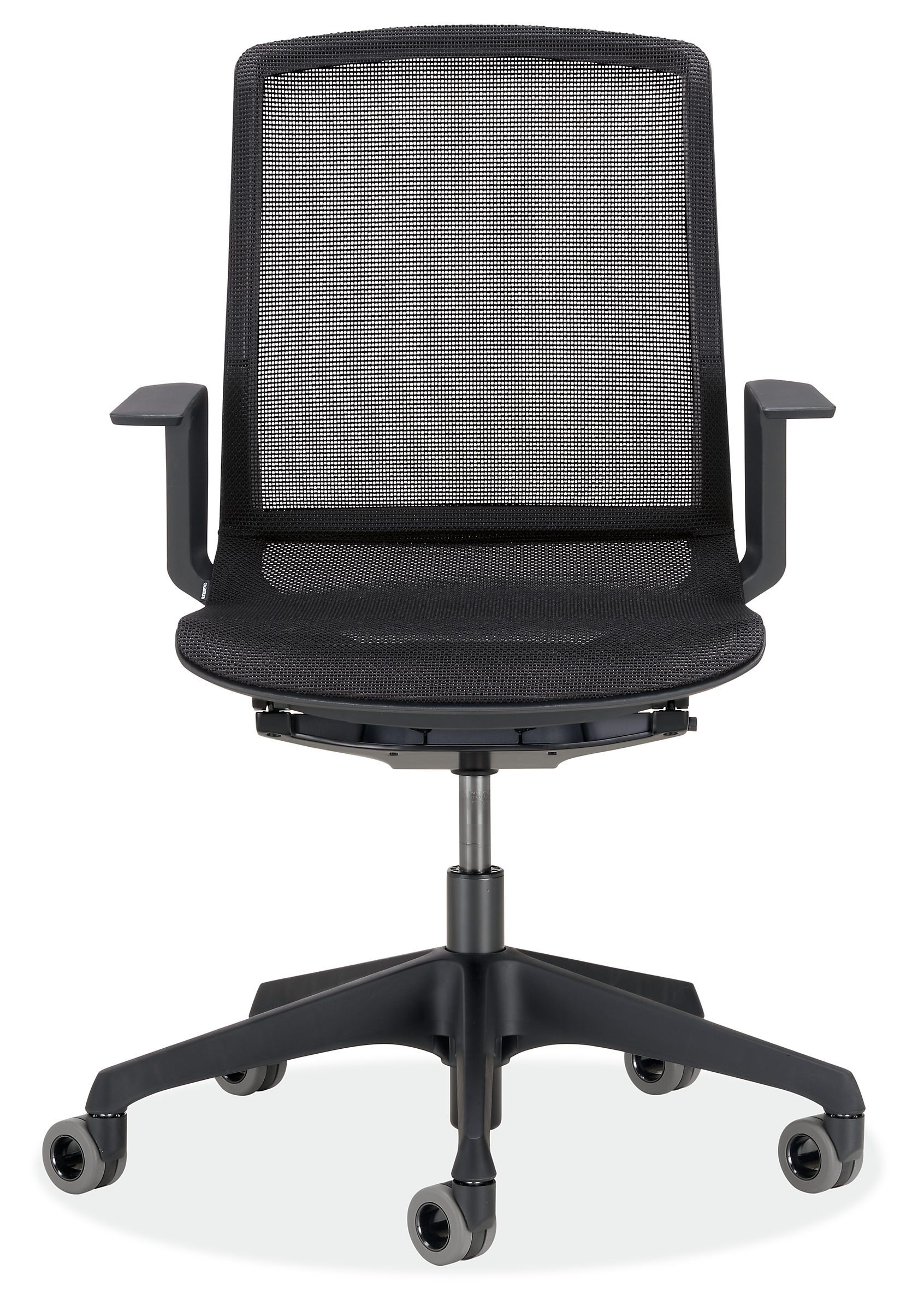 Front view of Cynara Office Chair in Black with Black Mesh.
