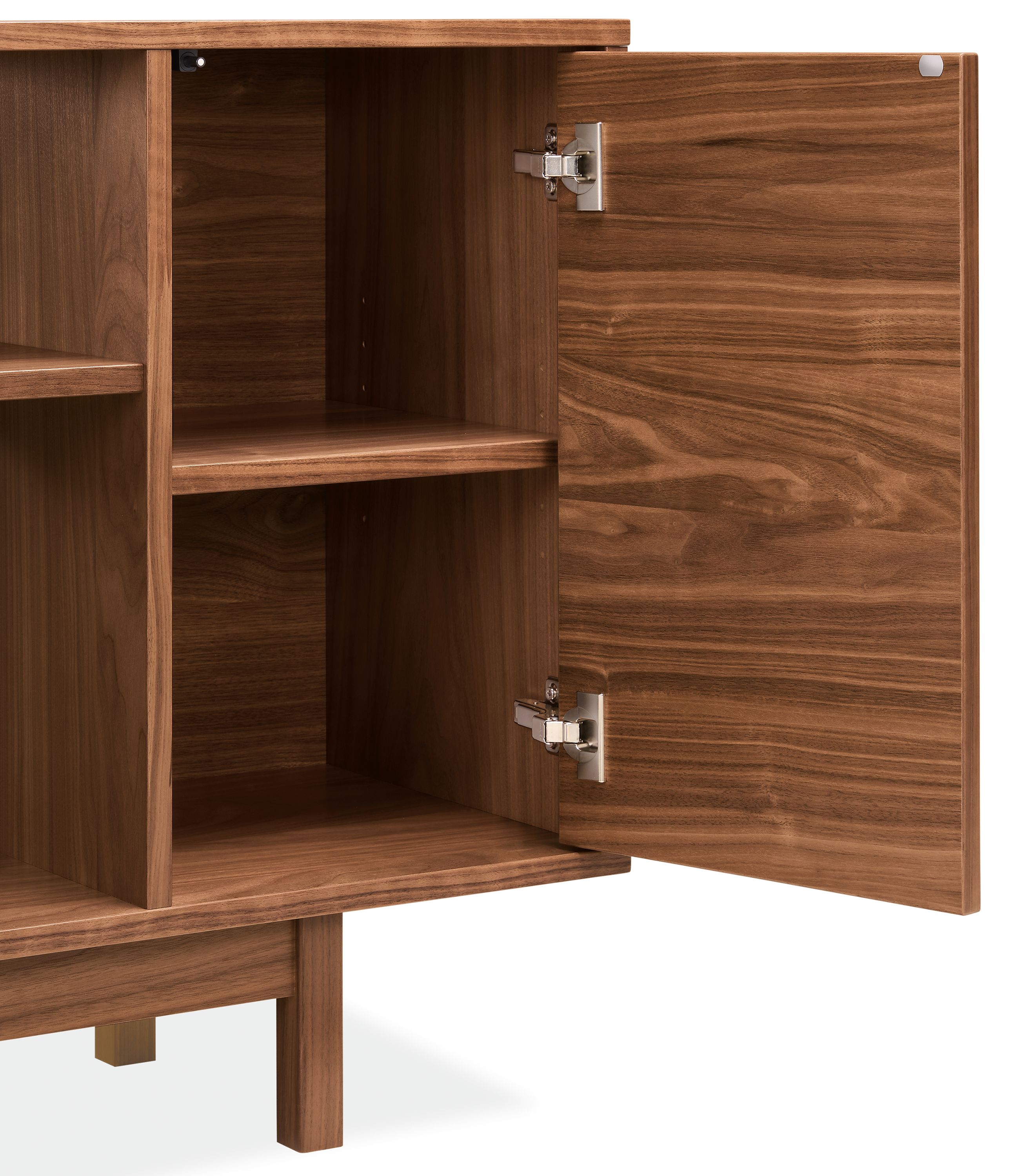 Detail of door hardware on a dahl 60-wide console bookcase.