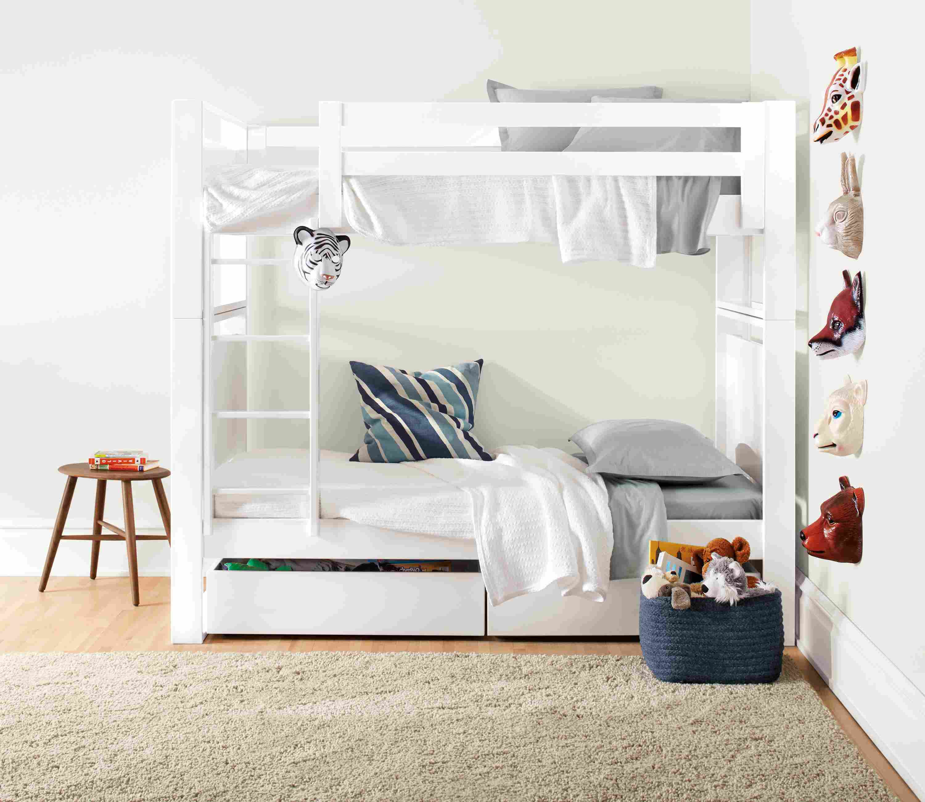 Side detail of Dayton twin-over-twin bunk bed.
