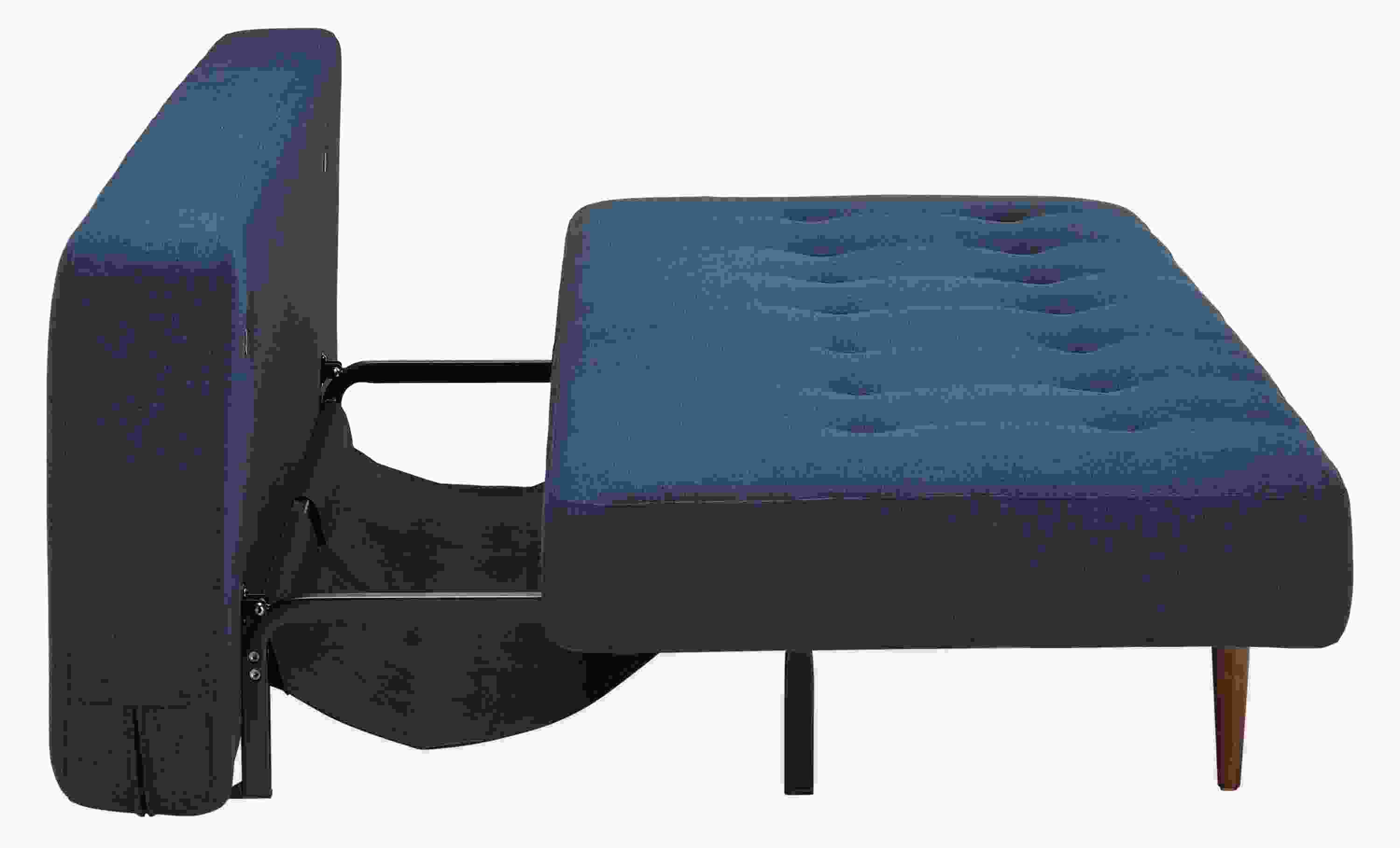 Detail of Deco 79-wide Convertible Sleeper Sofa in Ula Ink.
