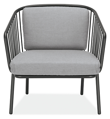 Front view of Delaney Lounge Chair in Noah Fabric.