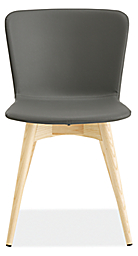 Front view of Delilah Dining Chair in Synthetic Leather with Wood Legs.