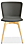 Front view of Delilah Dining Chair in Synthetic Leather with Wood Legs.