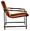 Side view of Dina Lounge Chair in Synthetic Leather Brown.
