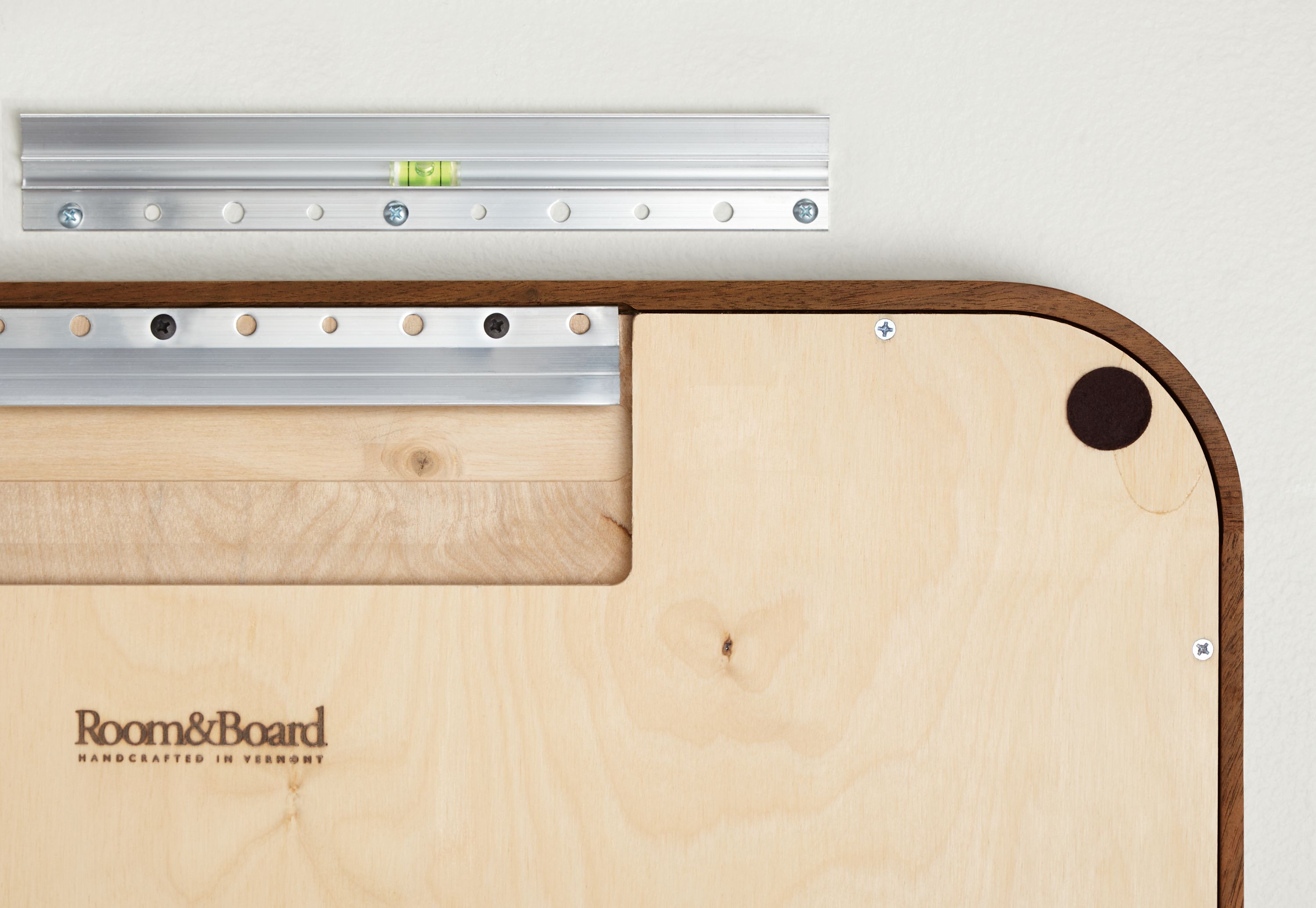 Detail of Donahue wall mirror hanging bracket.