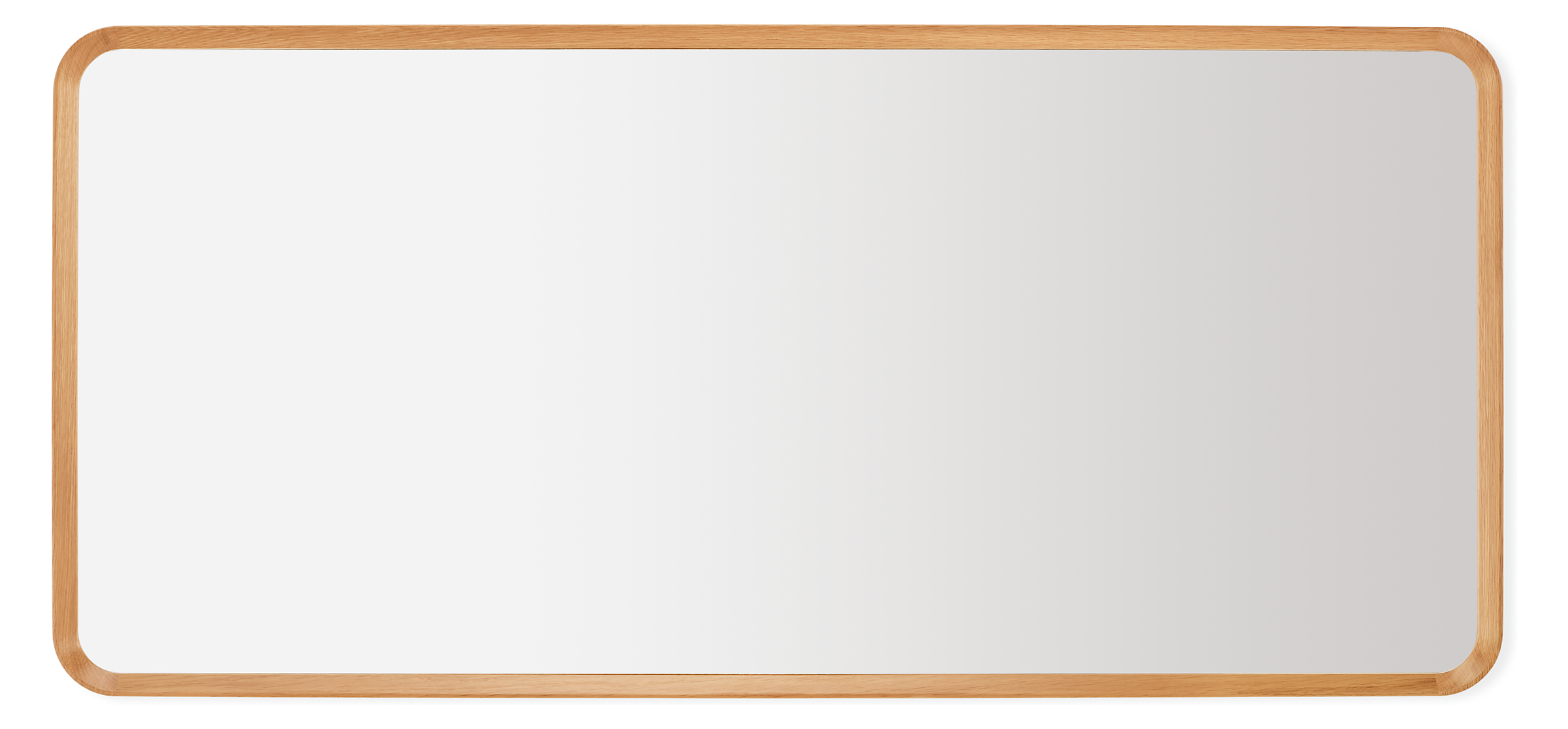 front view of Donahue 67-wide wall mirror in white oak.