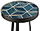 Close detail of Doro blue tile end table.