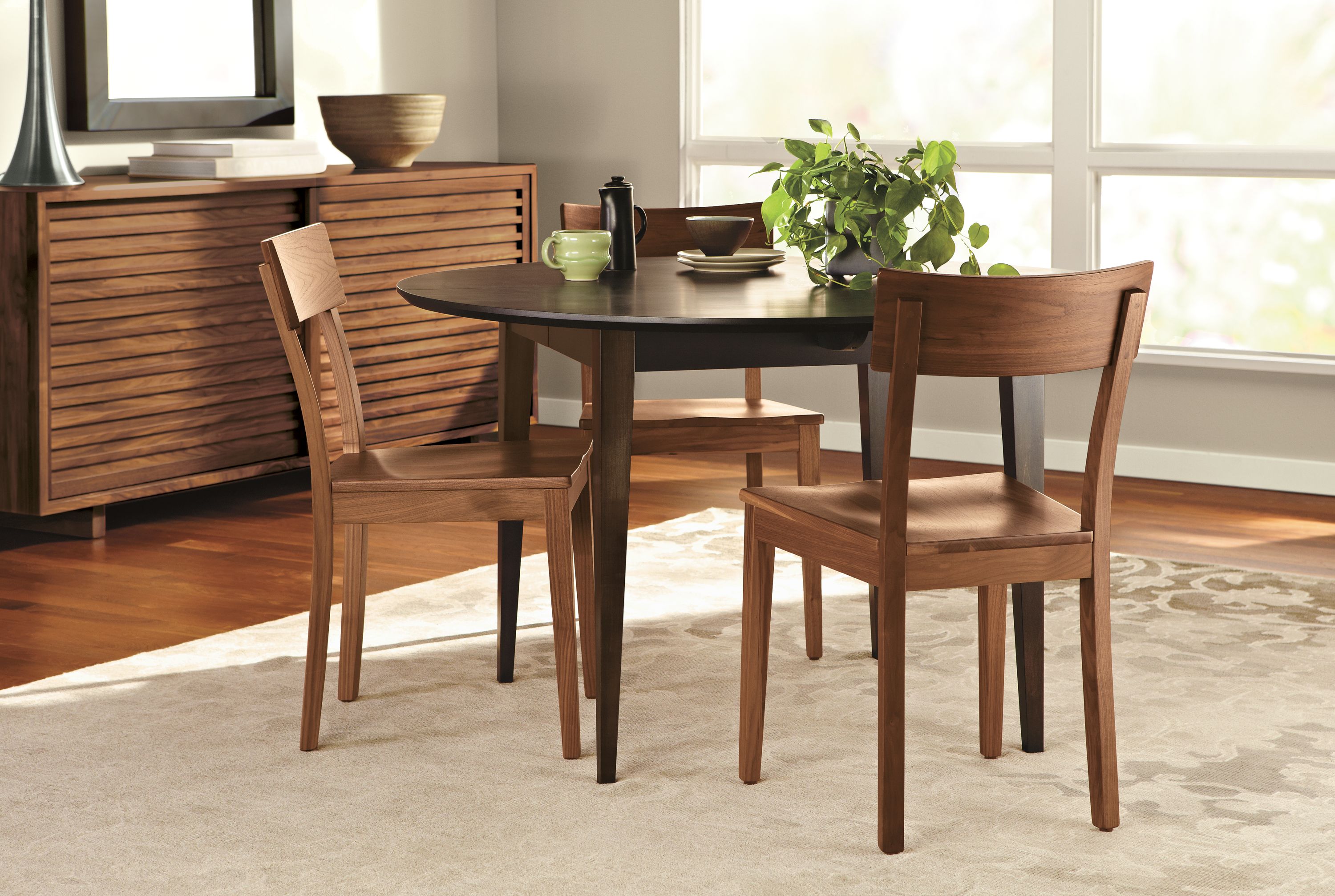 Side chairs in walnut