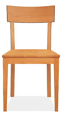 Front view of Doyle Side Chair with Wood Seat.