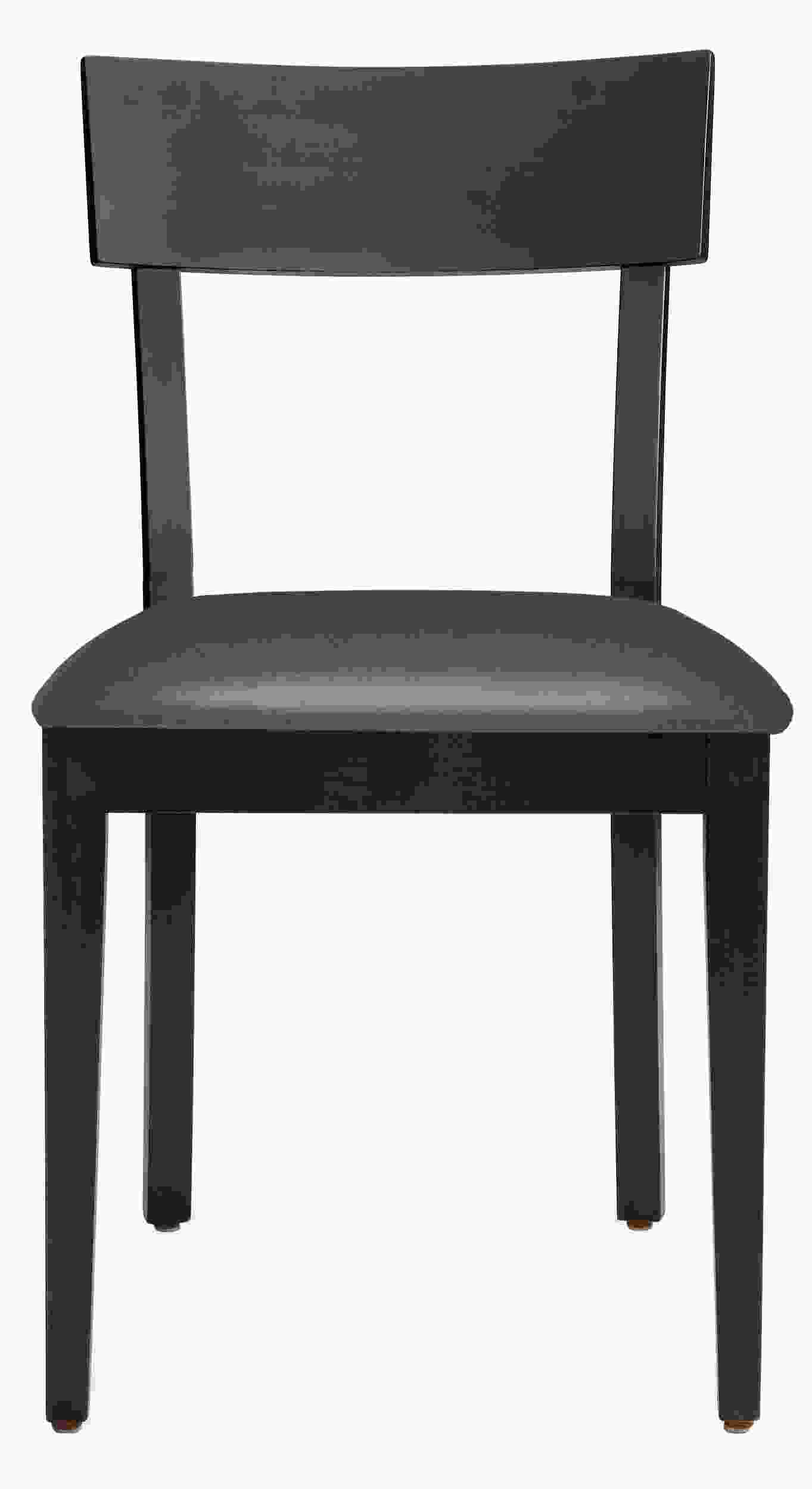 Front view of Doyle Side Chair in Pistel Leather.