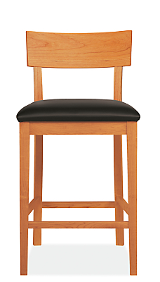 Front view of Doyle Counter Stool in Pistel Leather.