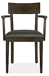 Front view of Doyle Arm Chair in Pistel Leather.