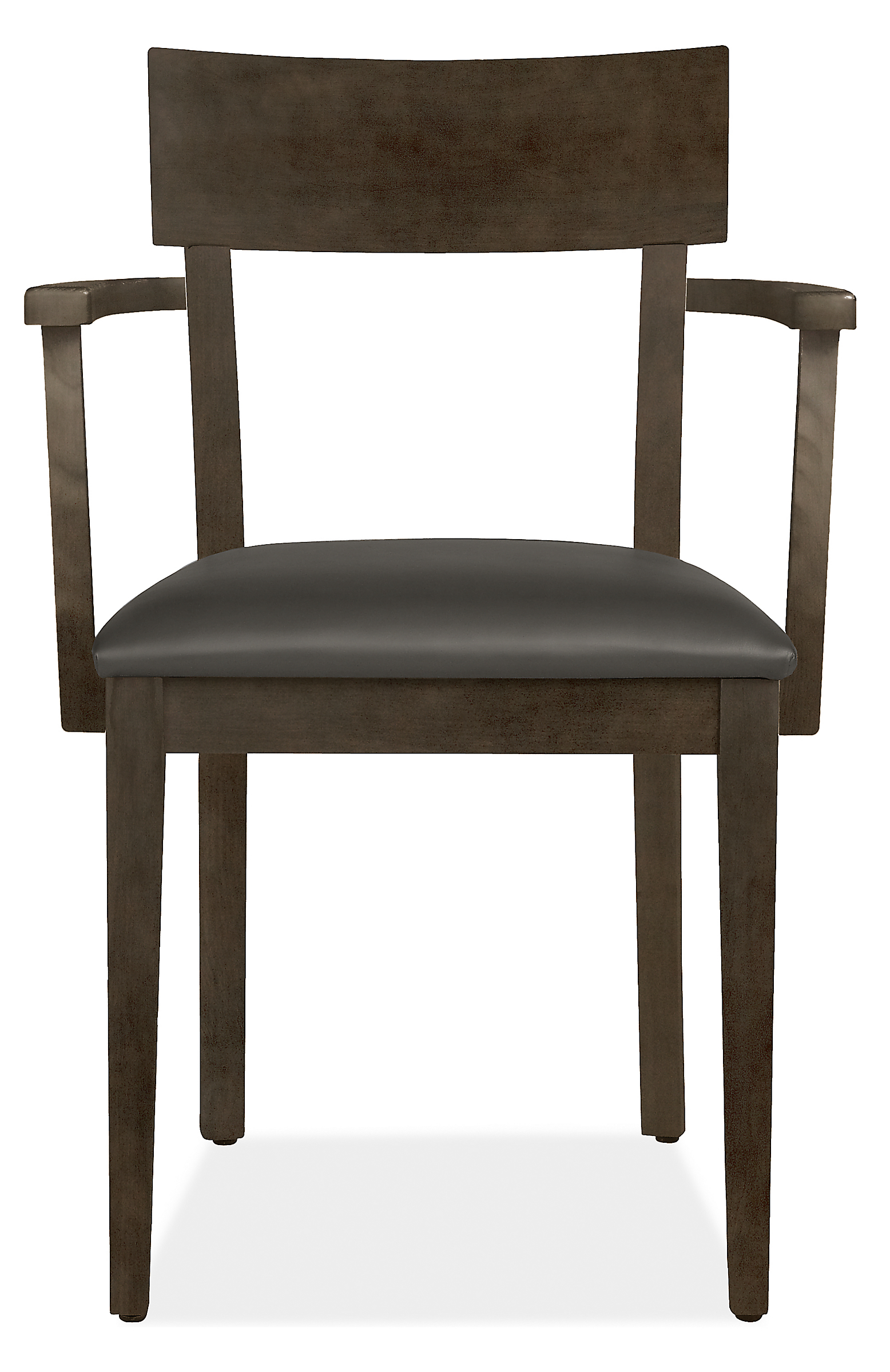 Front view of Doyle Arm Chair in Pistel Leather.