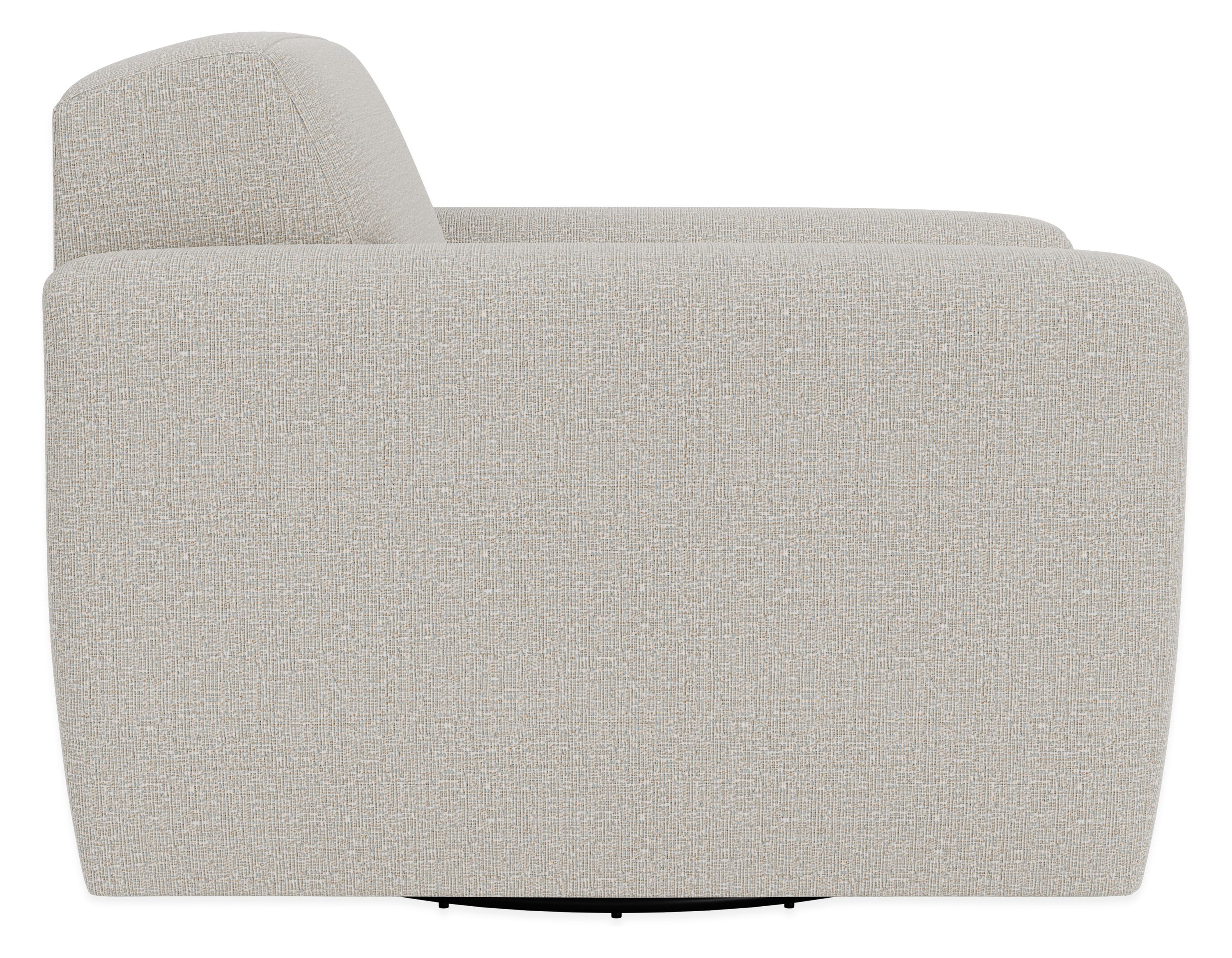 Side view of Drift 40 Swivel Chair in Nevan Grey.