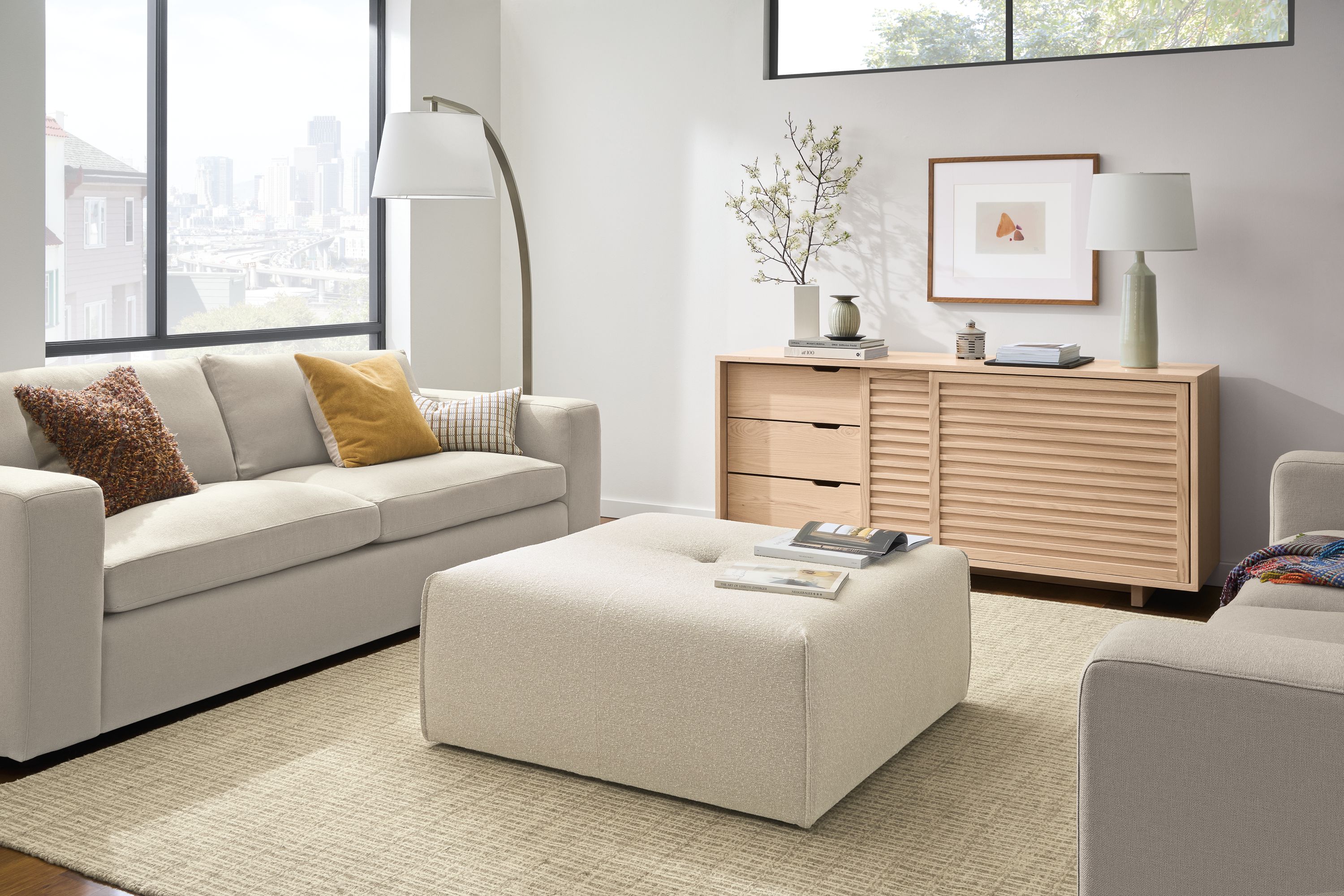 98" sofa in Landen asphalt fabric