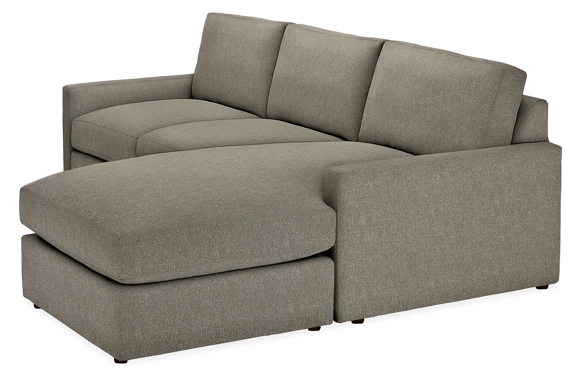 Detail of Linger 91 Sofa with Reversible Chaise in Tepic Fabric.