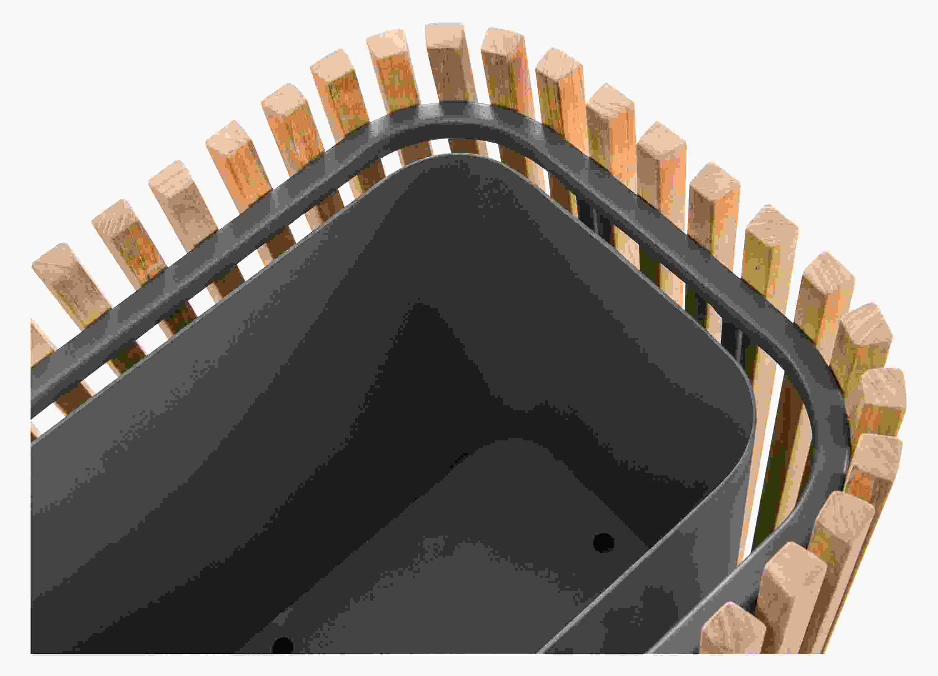 Top down view of Elba 32 by 14 by 33-hign Planter in Teak.