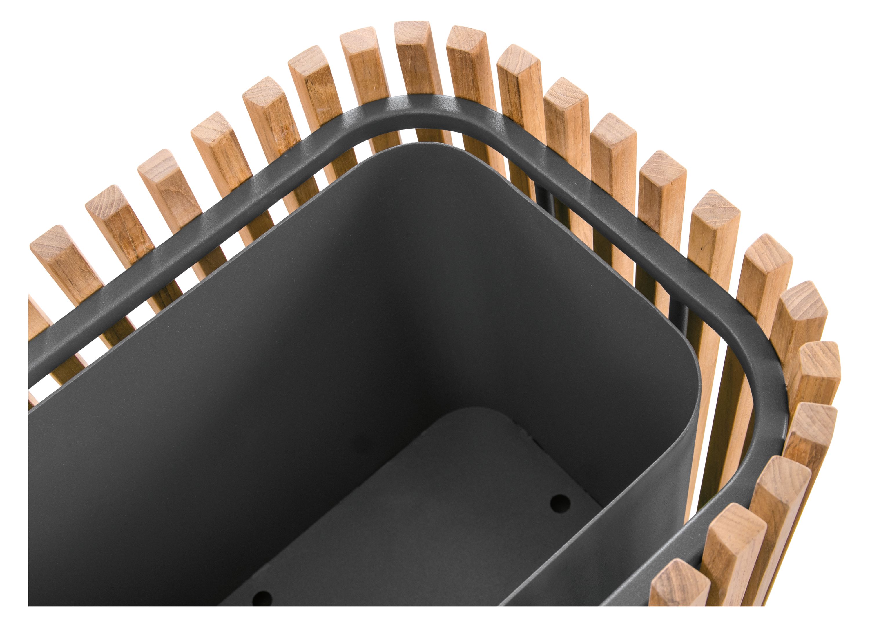 Top down view of Elba 32 by 14 by 33-hign Planter in Teak.