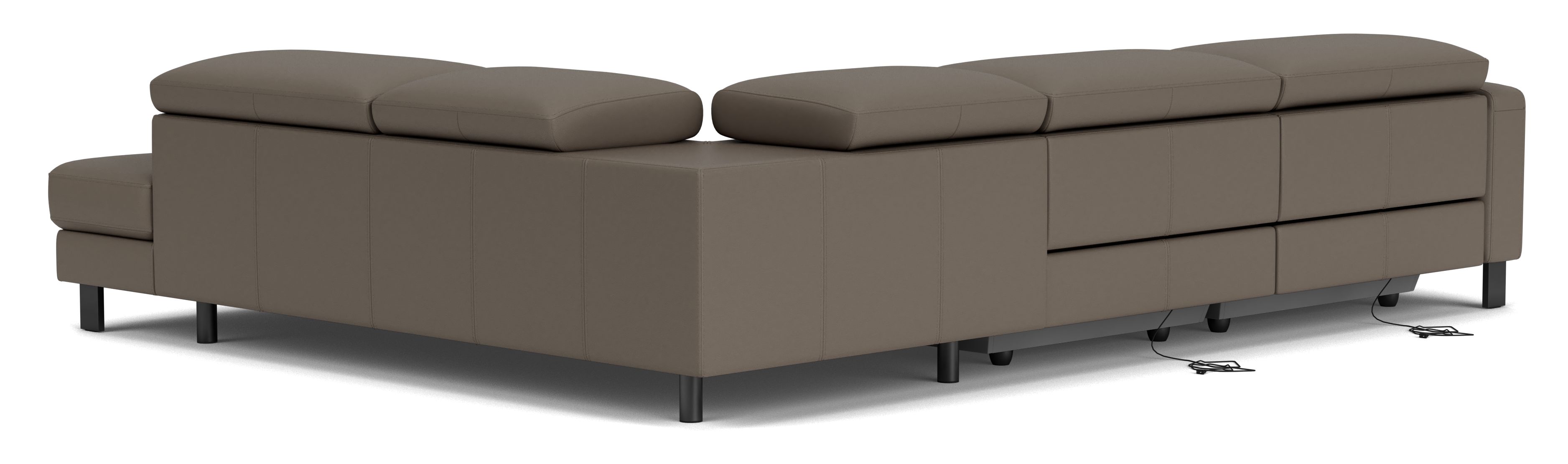 Back view of Elio 117x93" 3pc Sofa w/RCRN CHS w/2pc Powered Footrest in Dario Leather