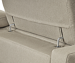 detail of back of elio powered sofa headrest extension.