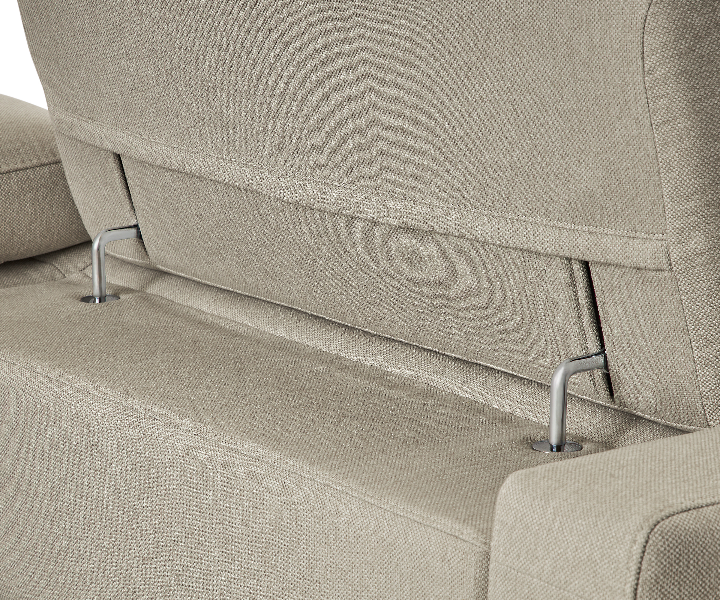 detail of back of elio powered sofa headrest extension.