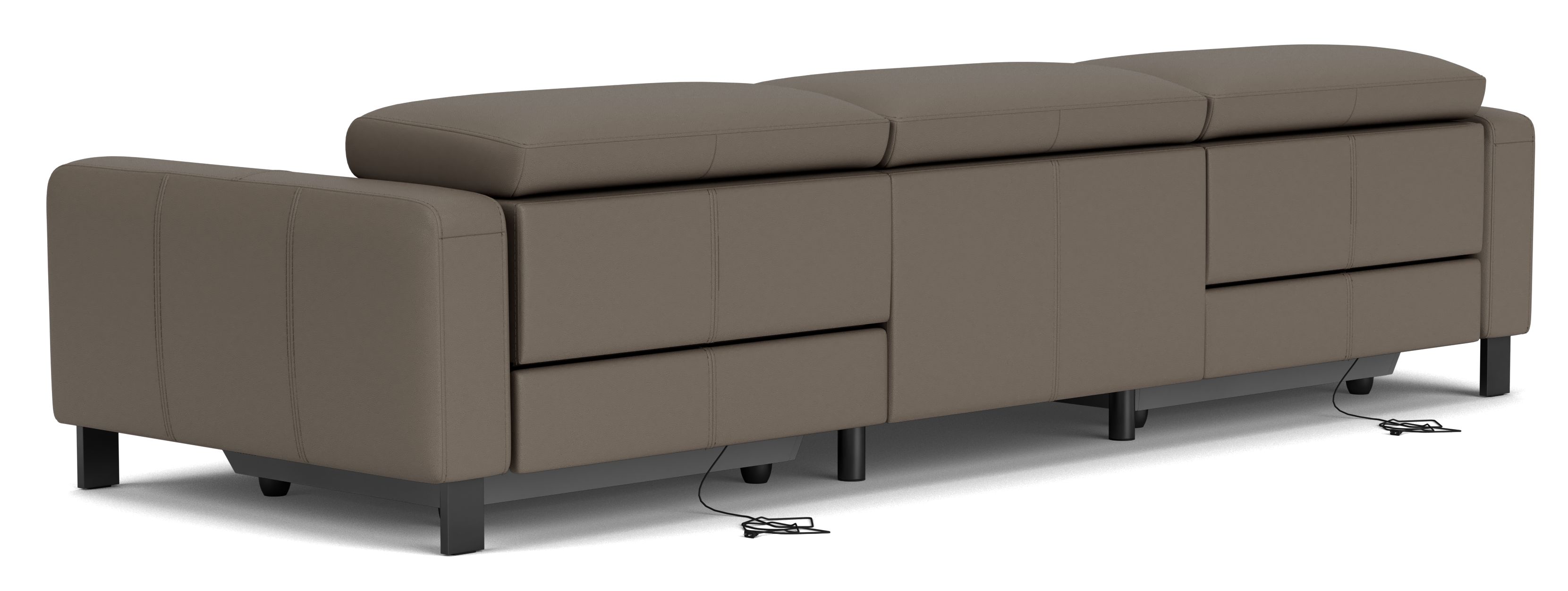 Back view of Elio 115" 3pc Sofa w/2pc Powered Footrest in Dario Leather