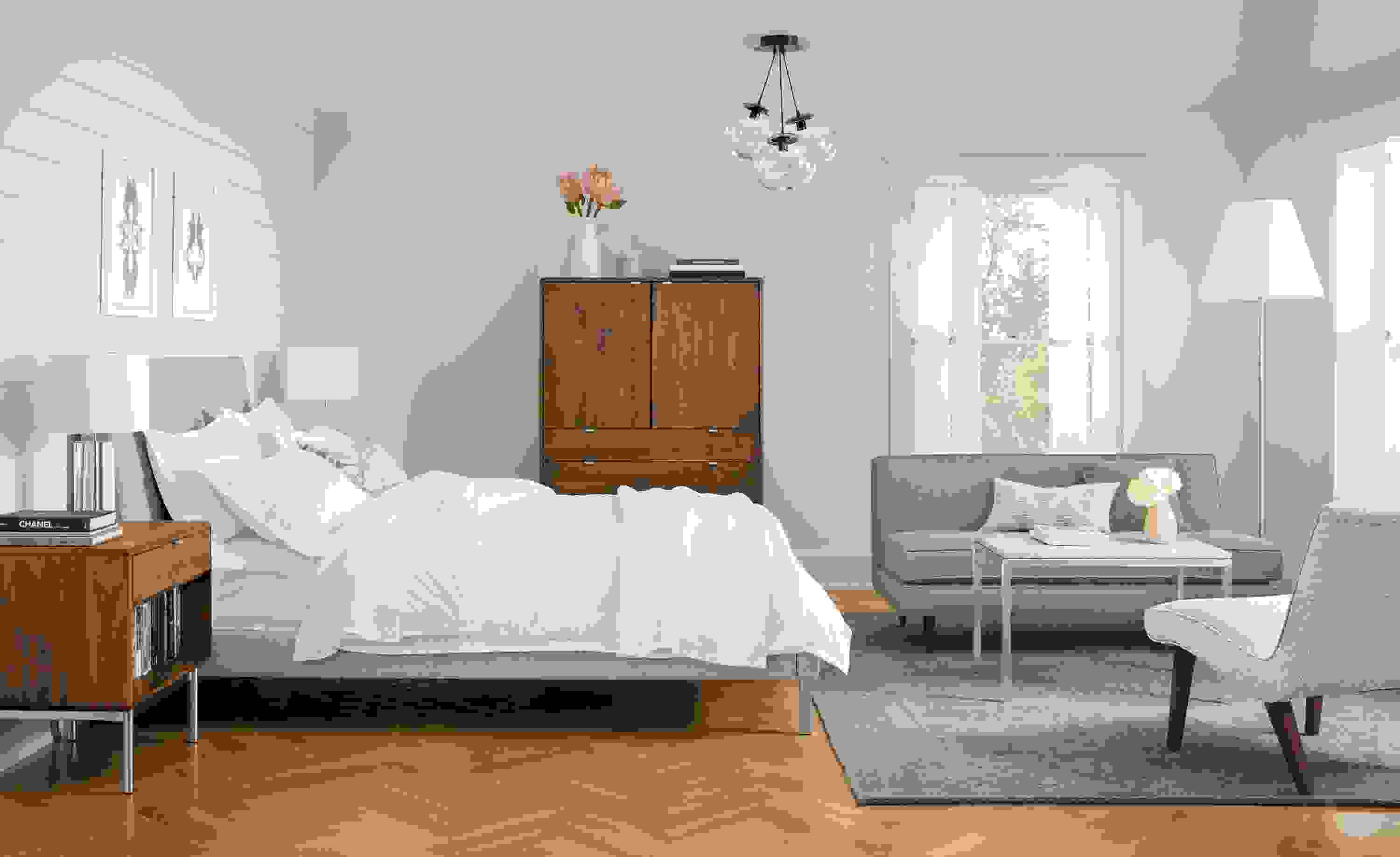 Modern feminine bedroom with Ella bed.