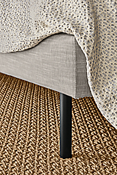 Detail of Ella Queen Bed in Destin Fabric
Larkin F/Q Coverlet in Grey
Essence 6'x9' Rug in Camel.