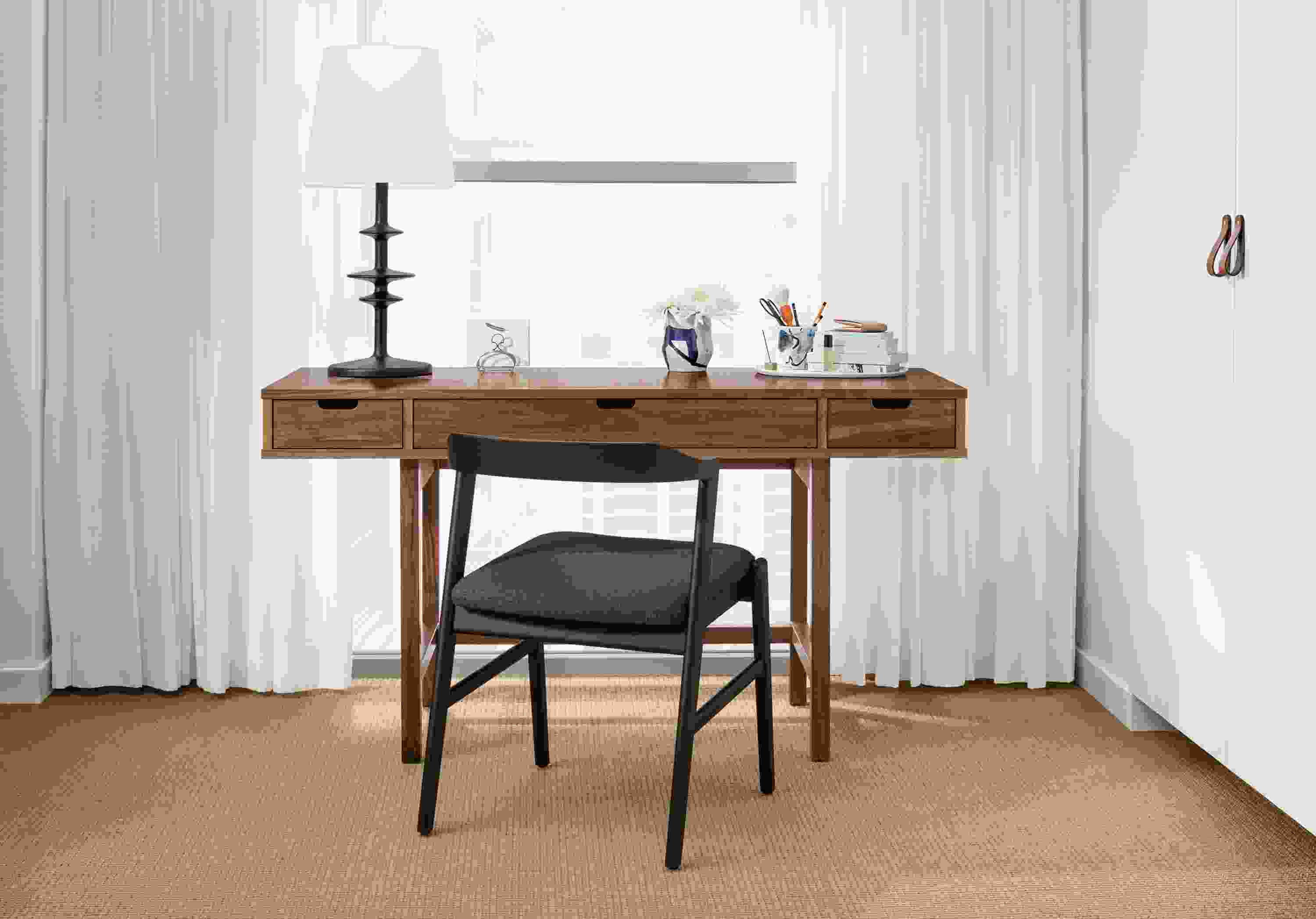 Detail of Ellise wood desk.