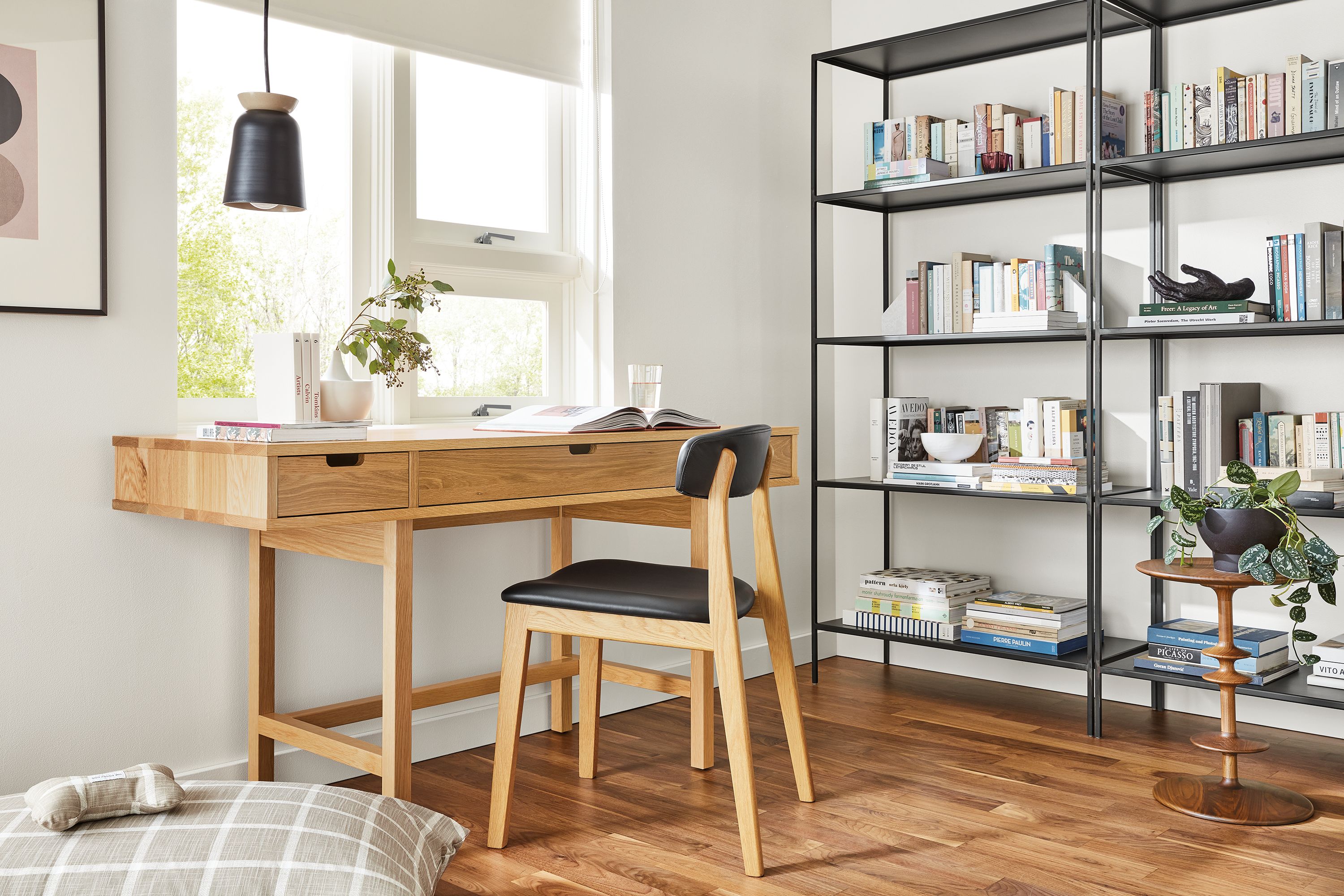 56w desk in white oak