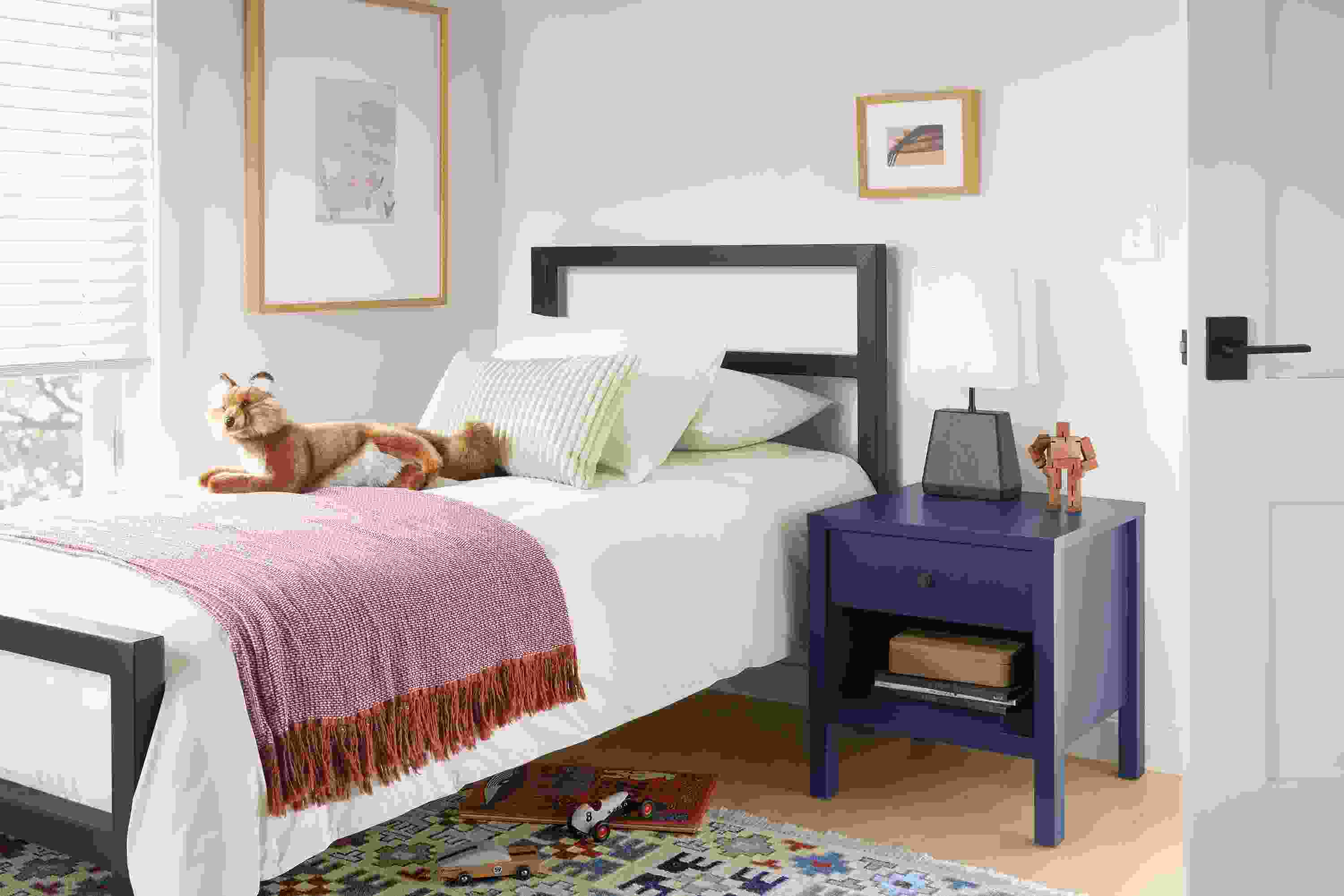 Parsons Bed with Emerson Nightstand in Navy
