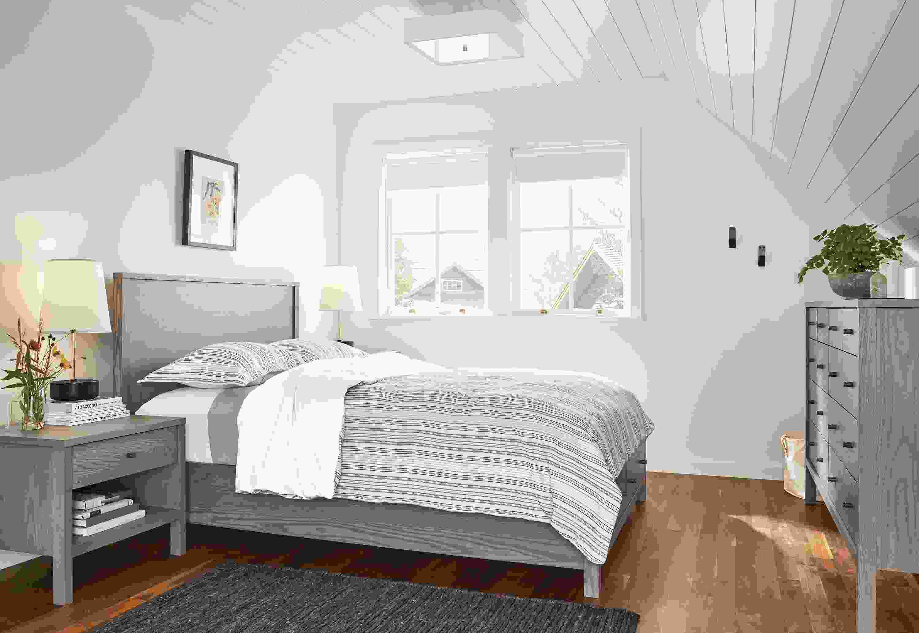 Detail of Emerson queen storage bed.