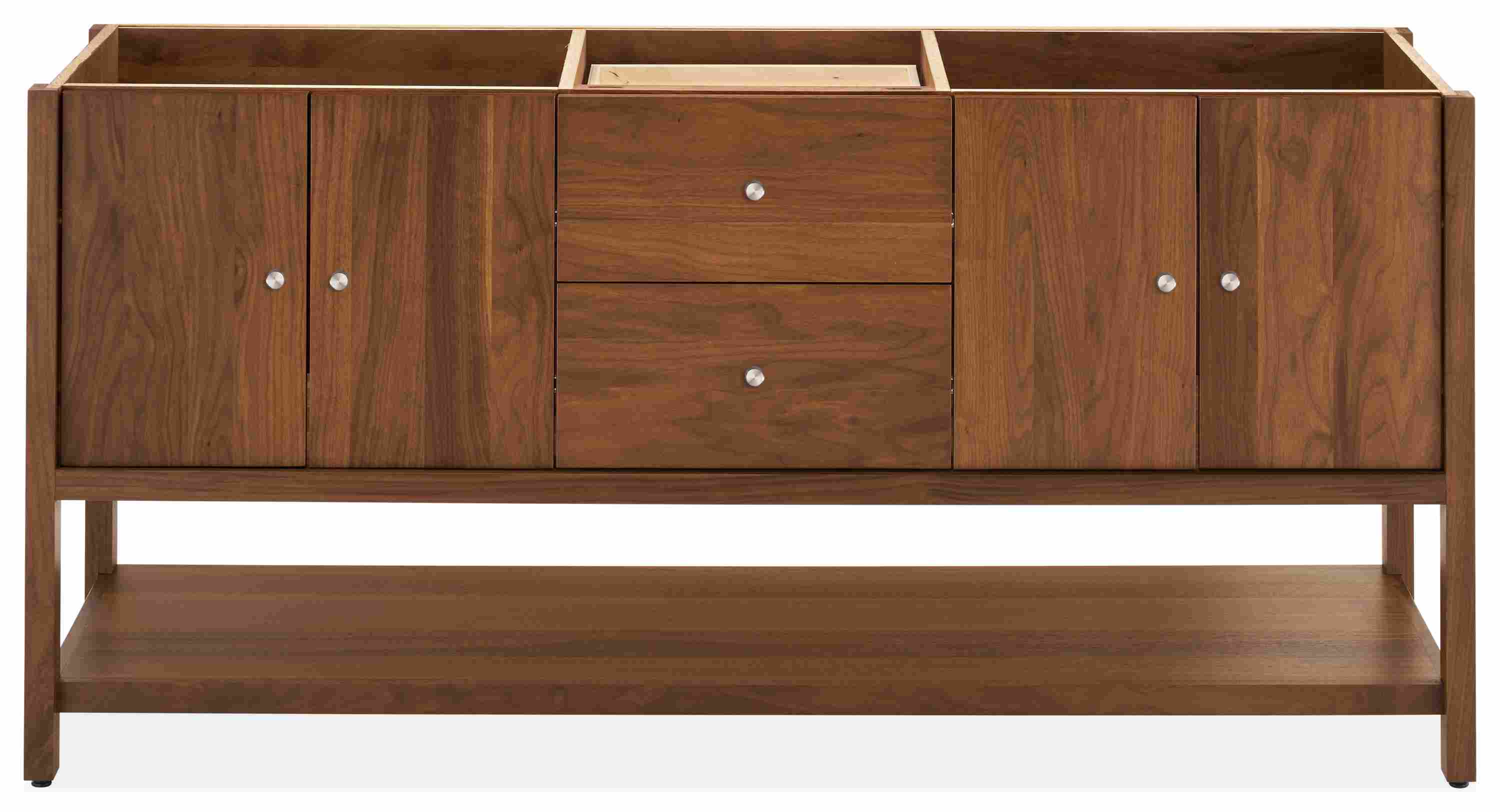 Front view of the Emerson 70.5-wide Bathroom Vanity without a top
