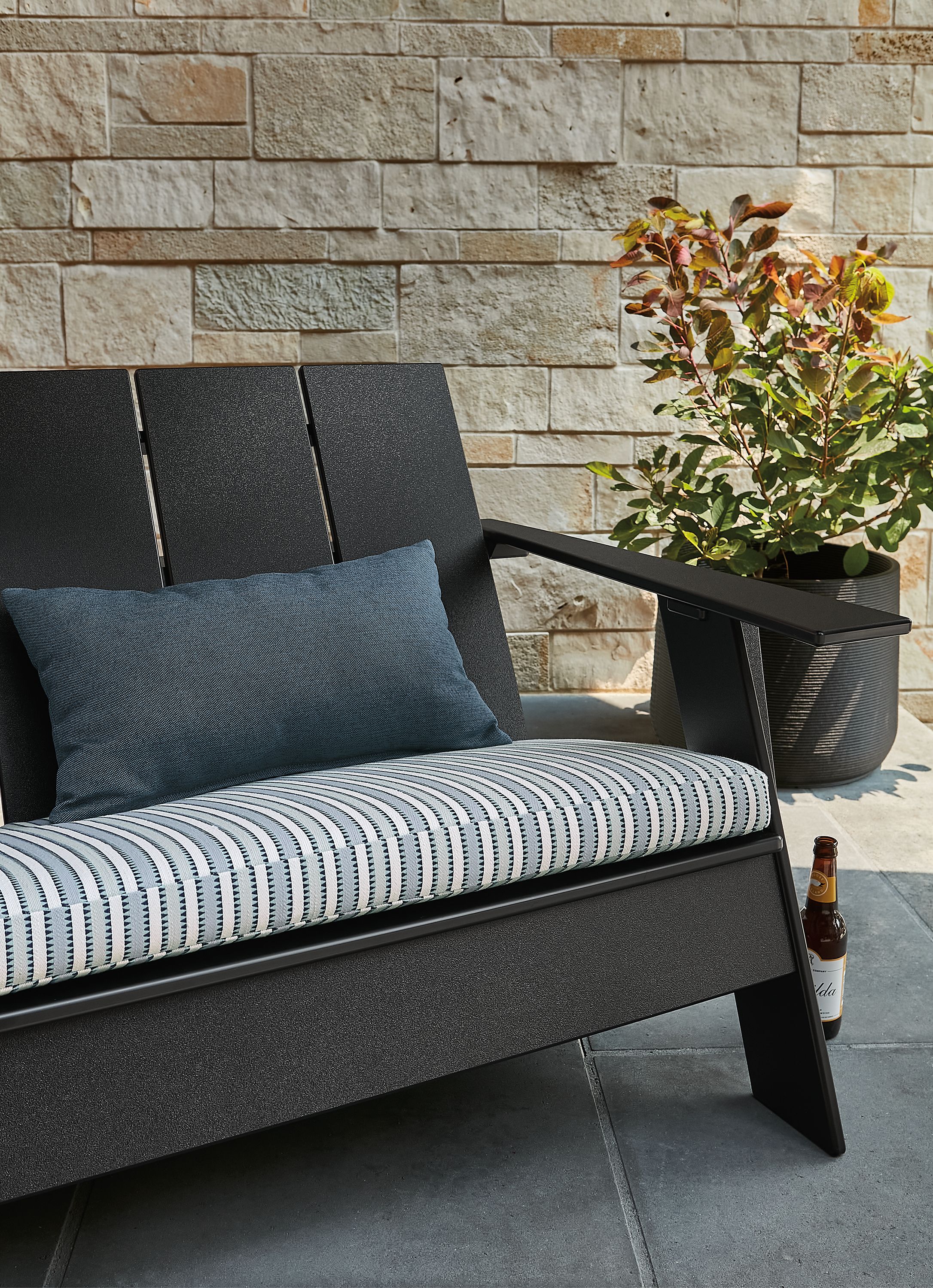 Room & Board | Modern Outdoor Montego Cushions for Sofa in Pelham Smoke Grey - Stain-Resistant Fabric