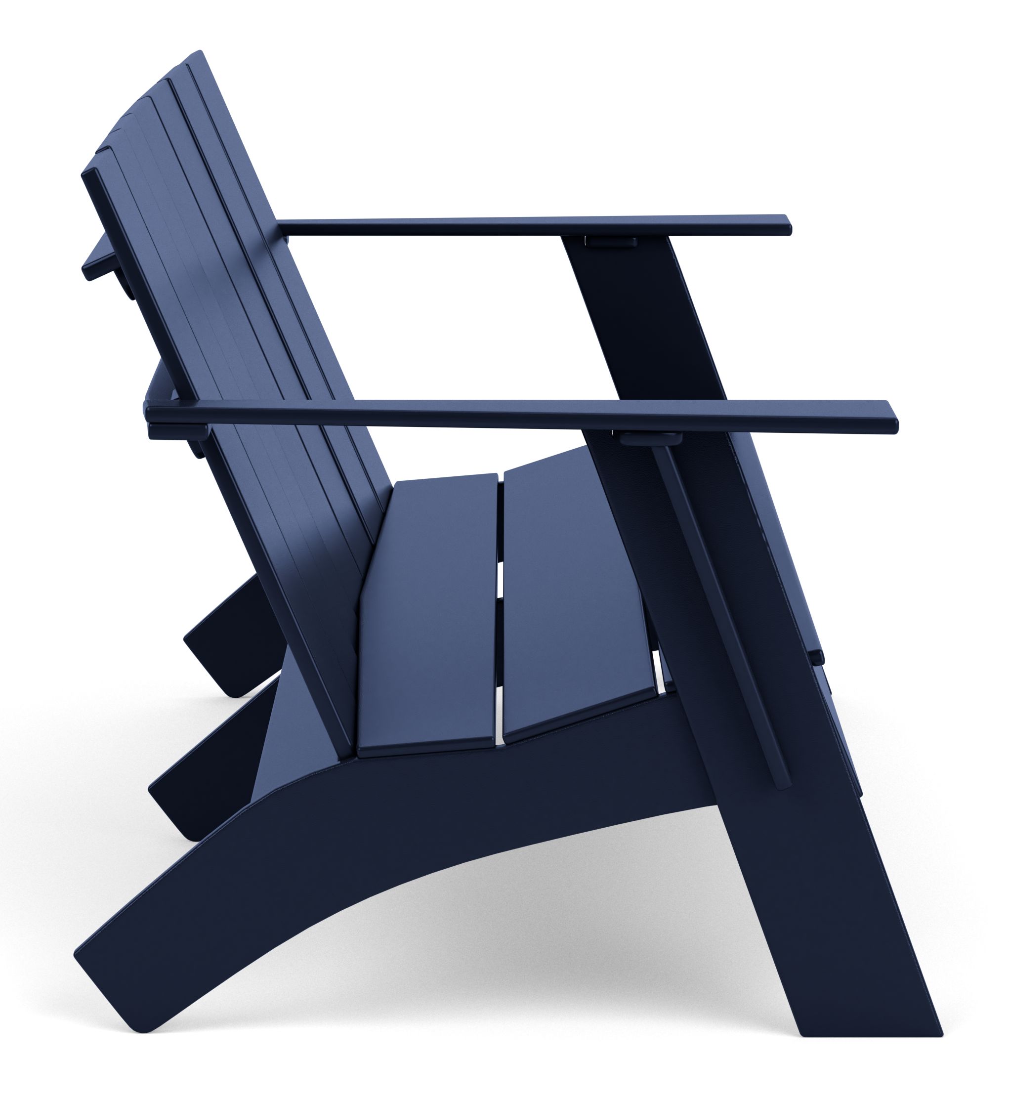 Side view of Emmet 70 inch sofa in Navy.