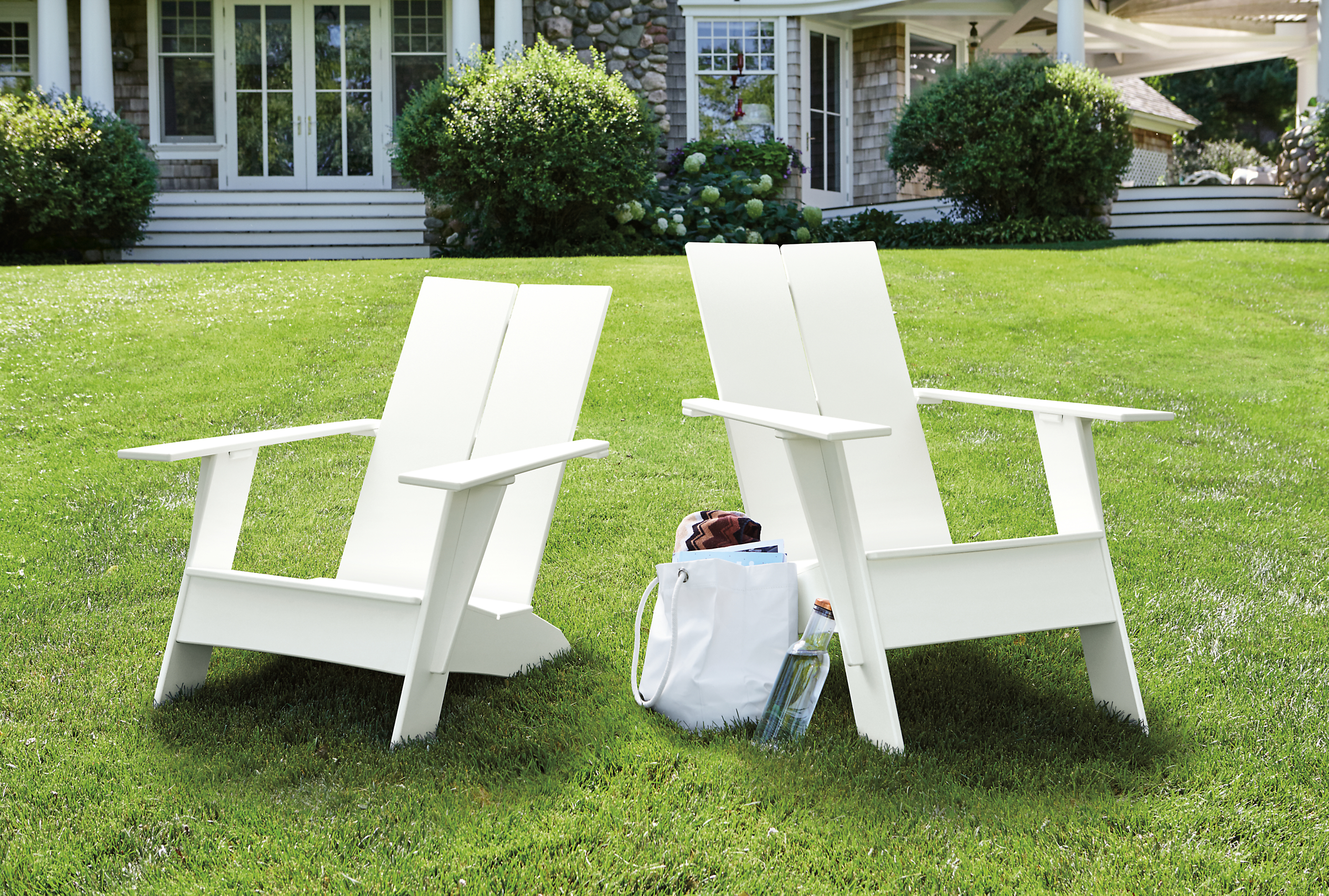Emmet tall and short outdoor lounge chairs.