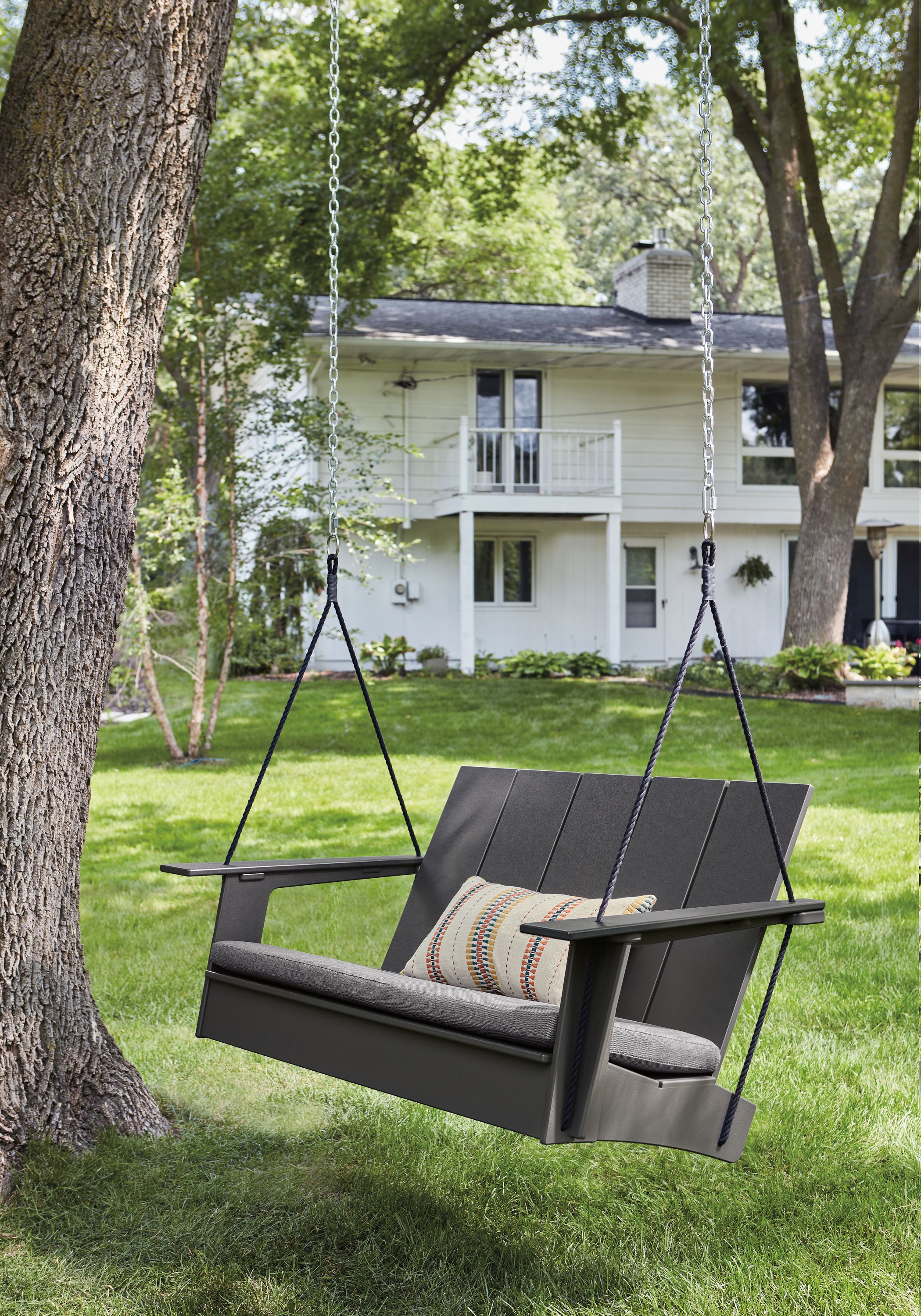 53" swing with cushion in Pelham grey and grey frame