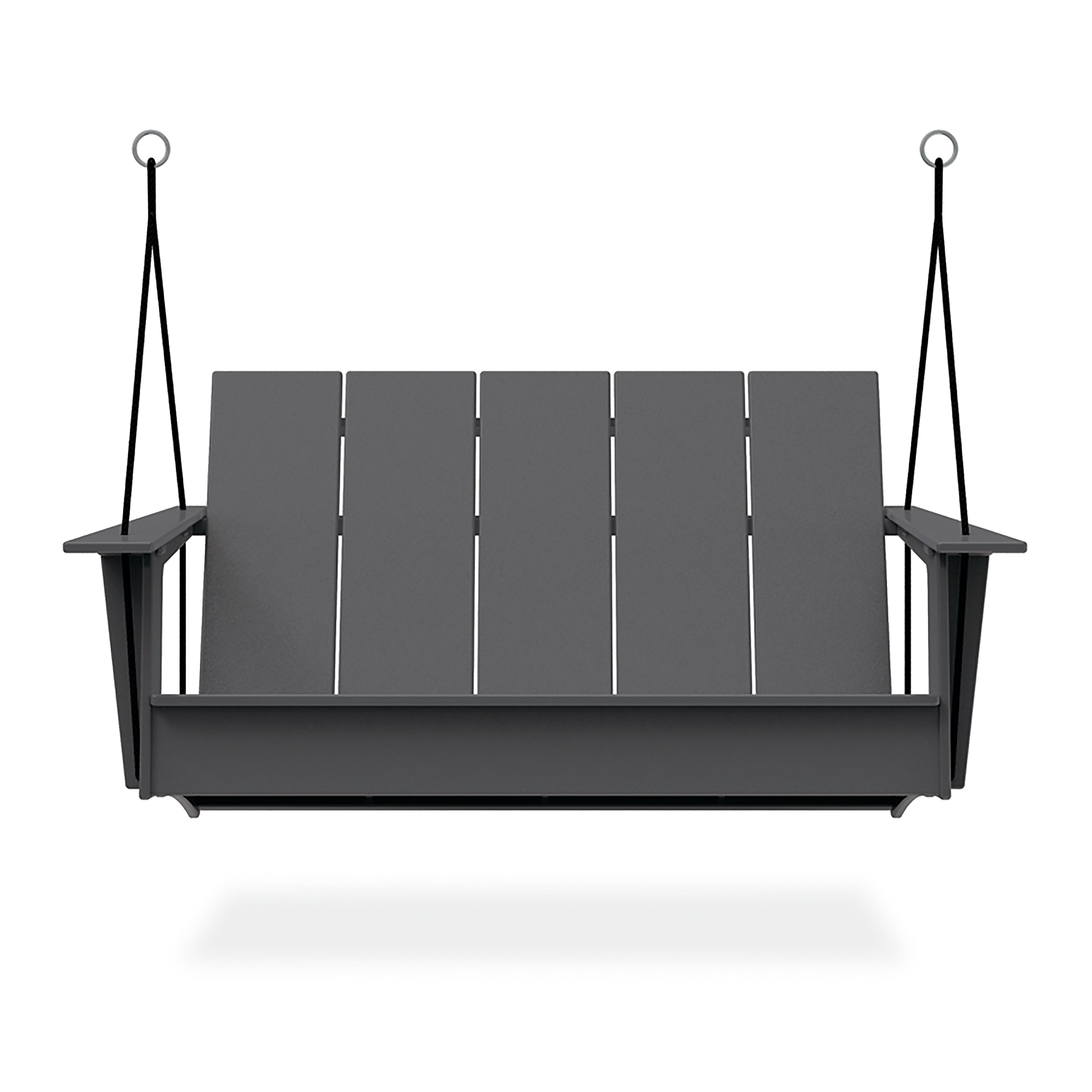 Front view of Emmet Porch Swing in Grey.