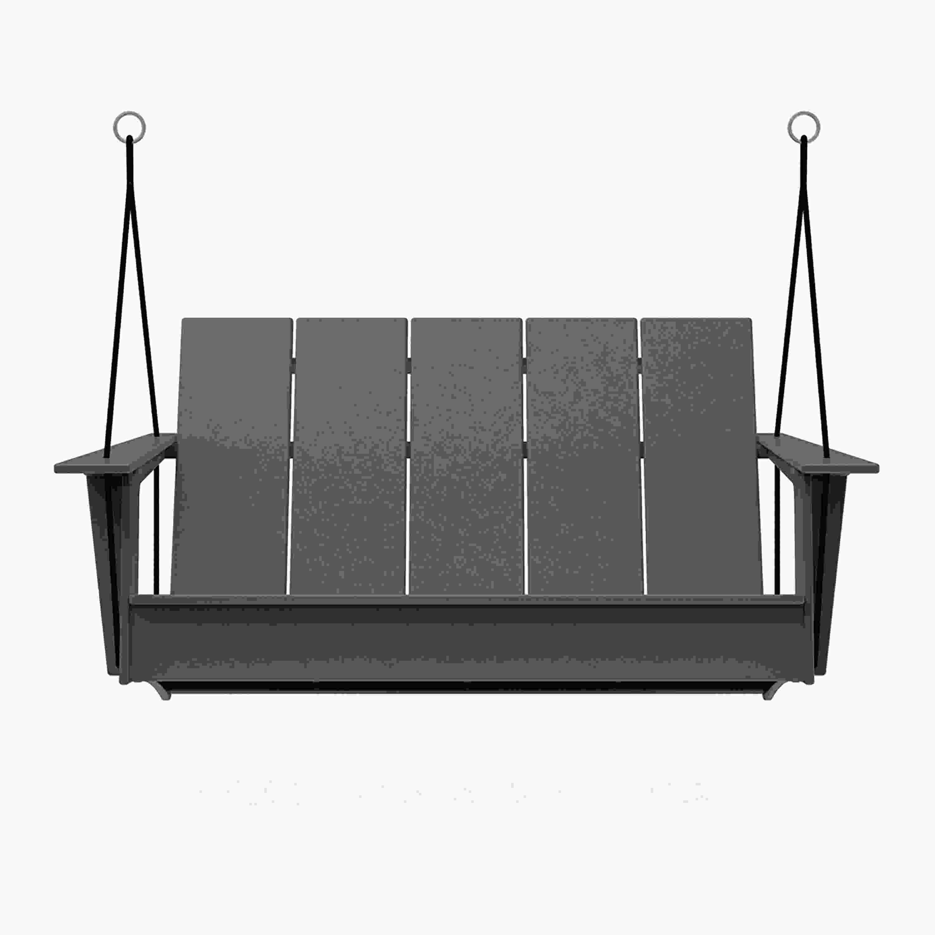 Front view of Emmet Porch Swing in Grey.