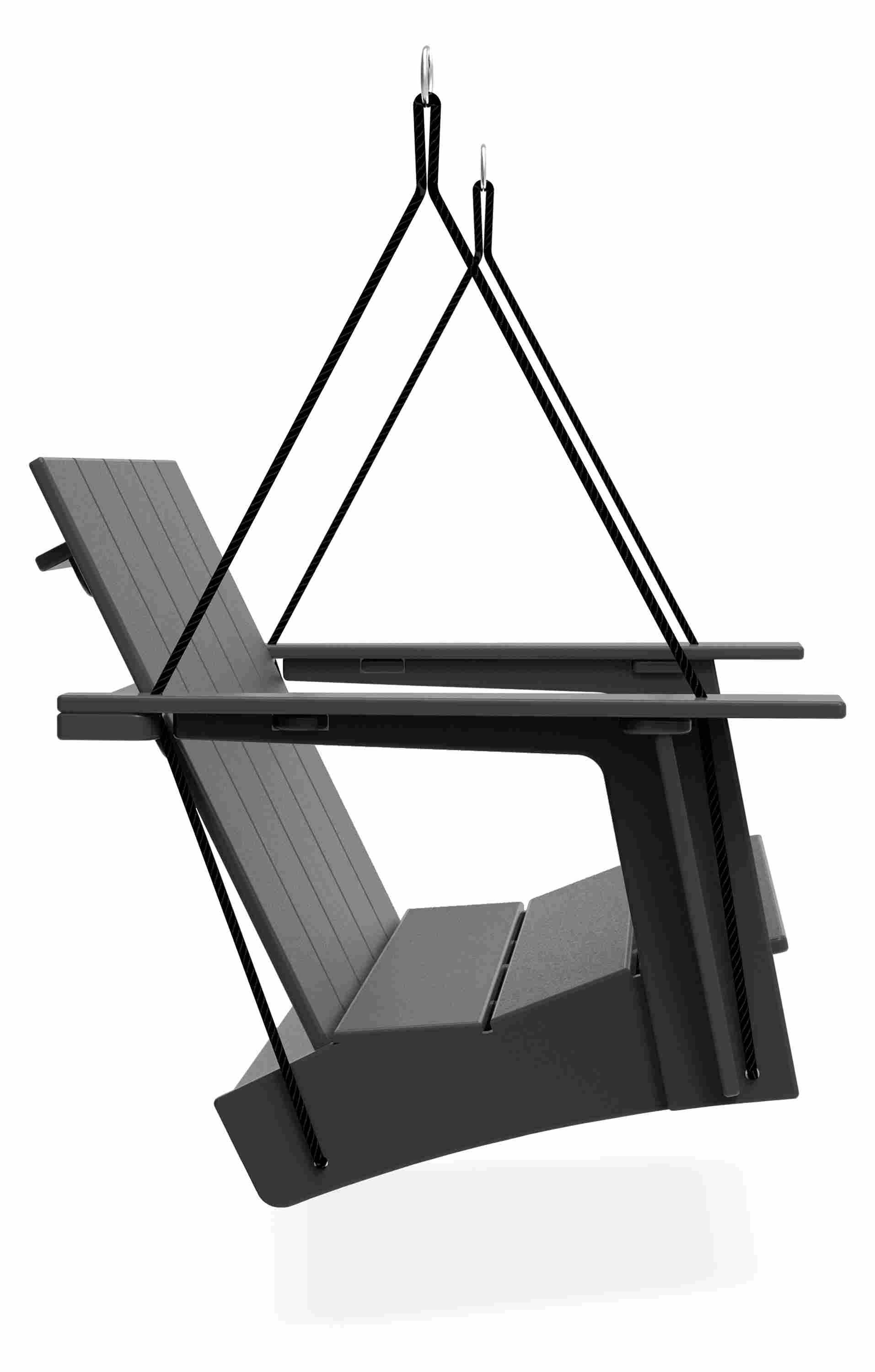 Side view of Emmet Porch Swing in grey.