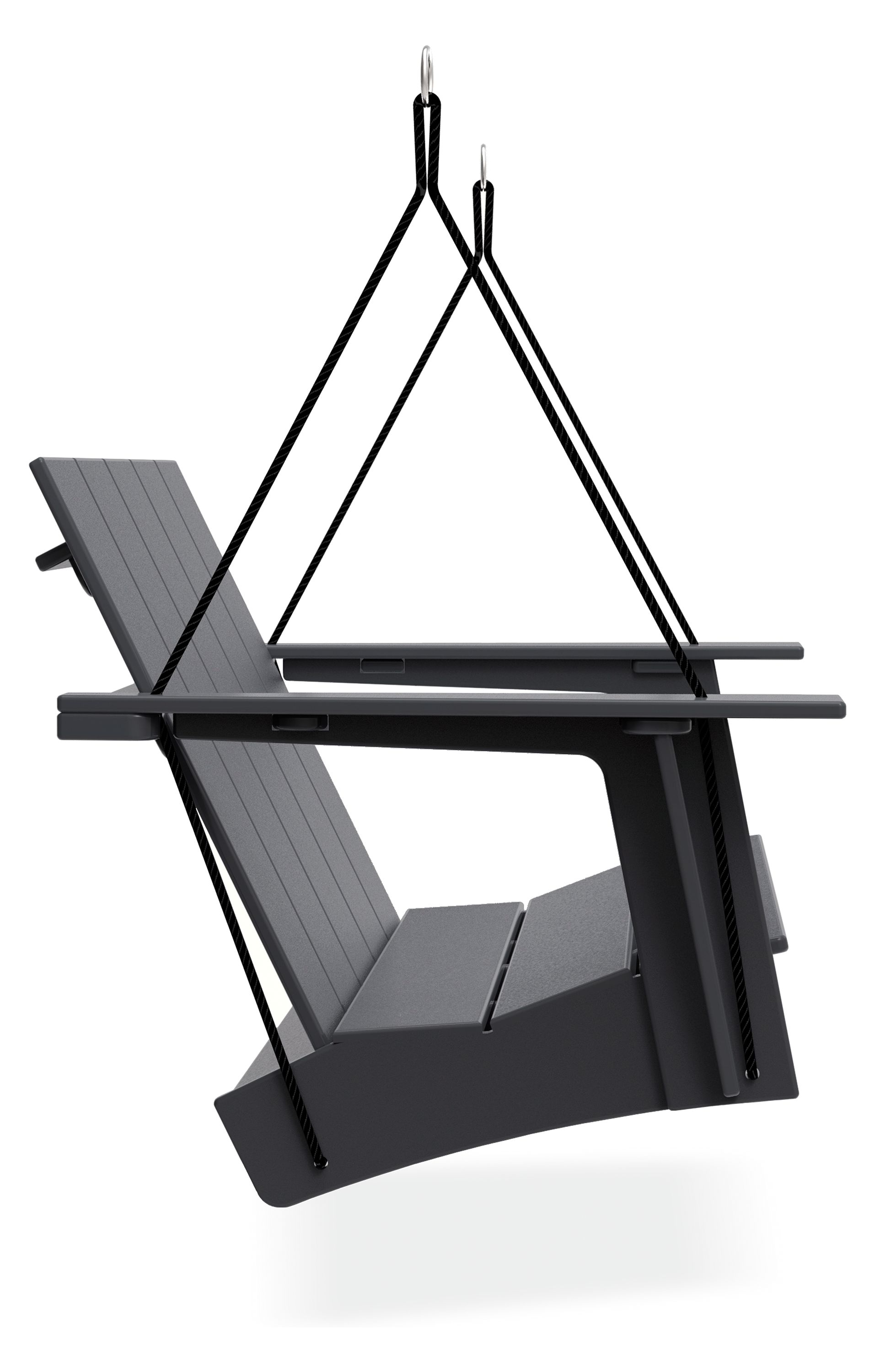Side view of Emmet Porch Swing in grey.