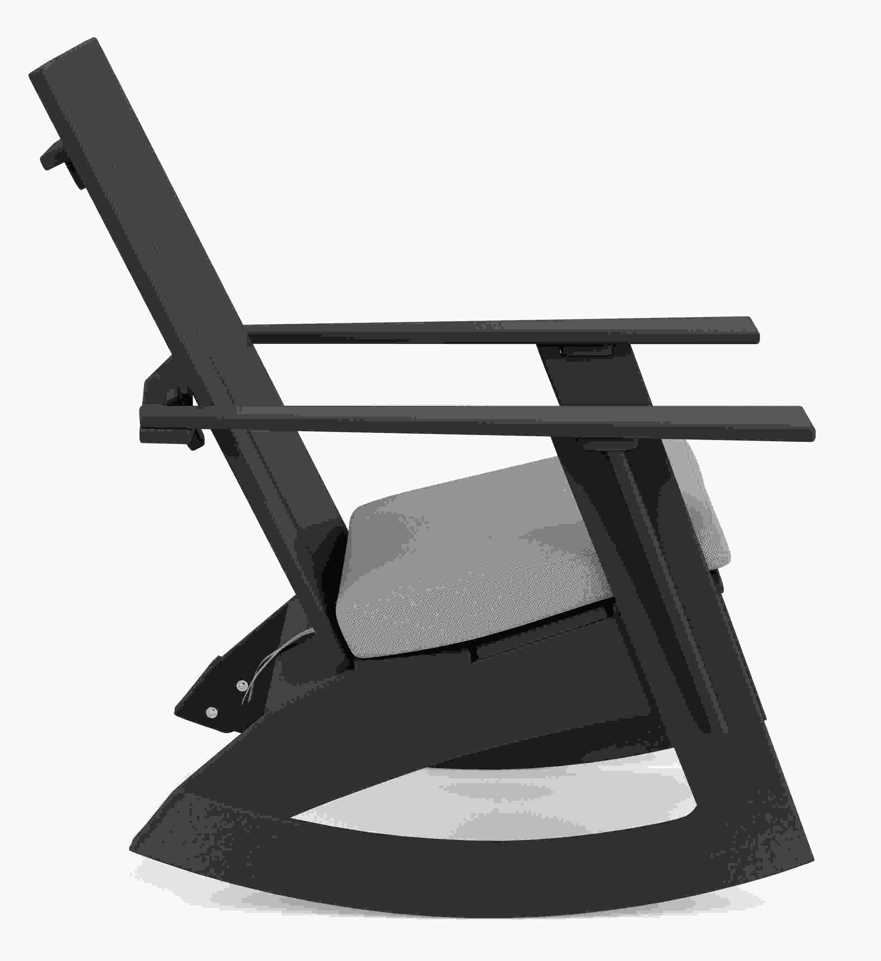 Side view of Emmet Rocker in Black.