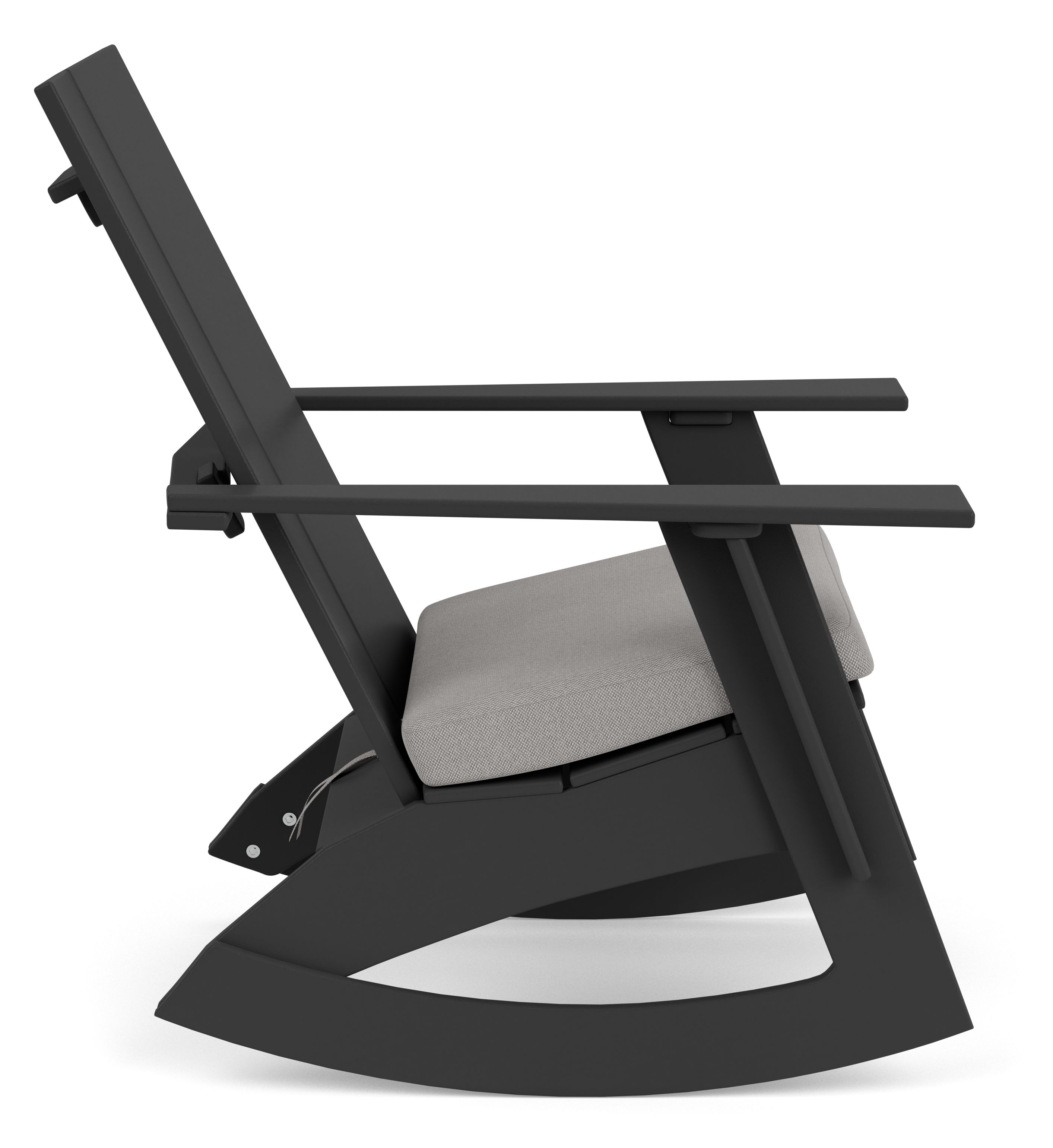 Side view of Emmet Rocker in Black.
