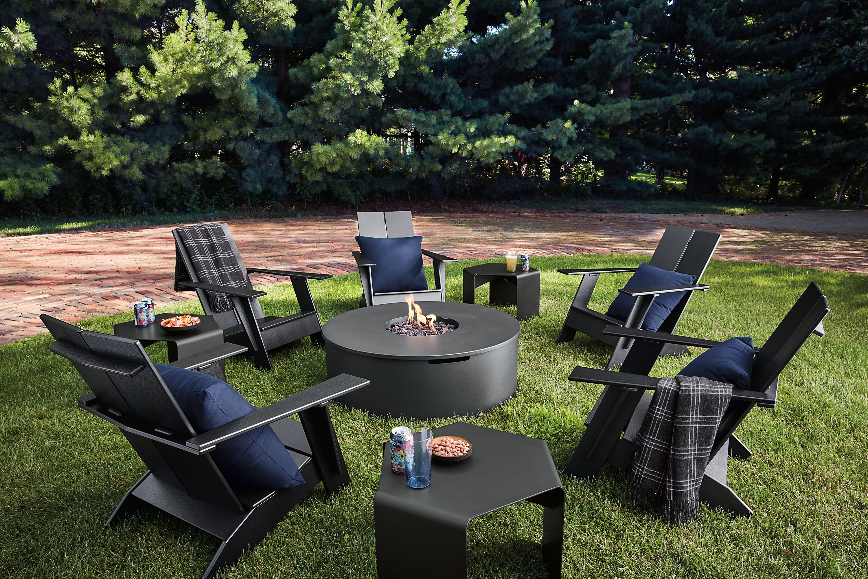 Emmet Chairs & Adara Fire Table - Outdoor - Room & Board
