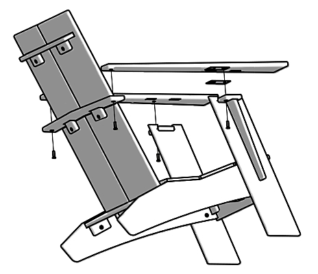 Assembly drawing for Emmet Standard and Tall Lounge Chairs.