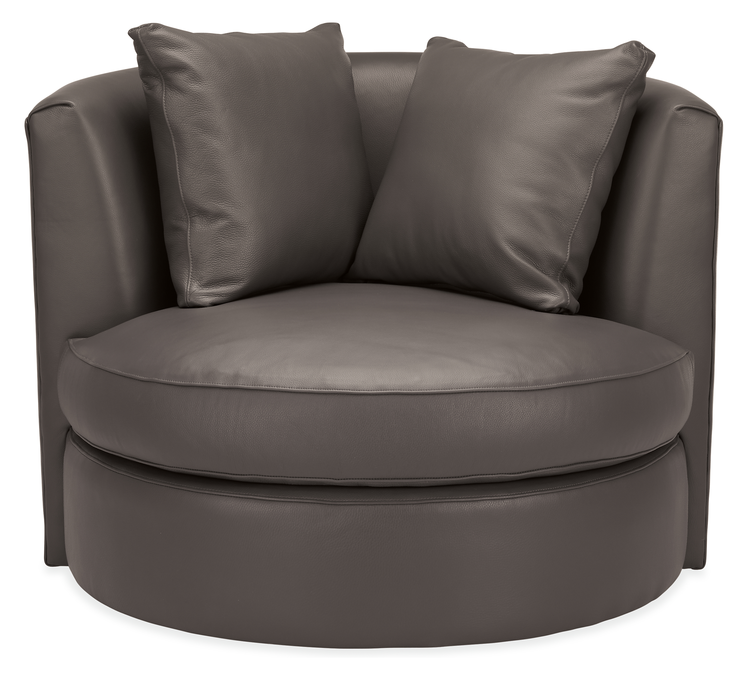 Front view of Eos 42" Swivel Chair in Urbino Smoke.